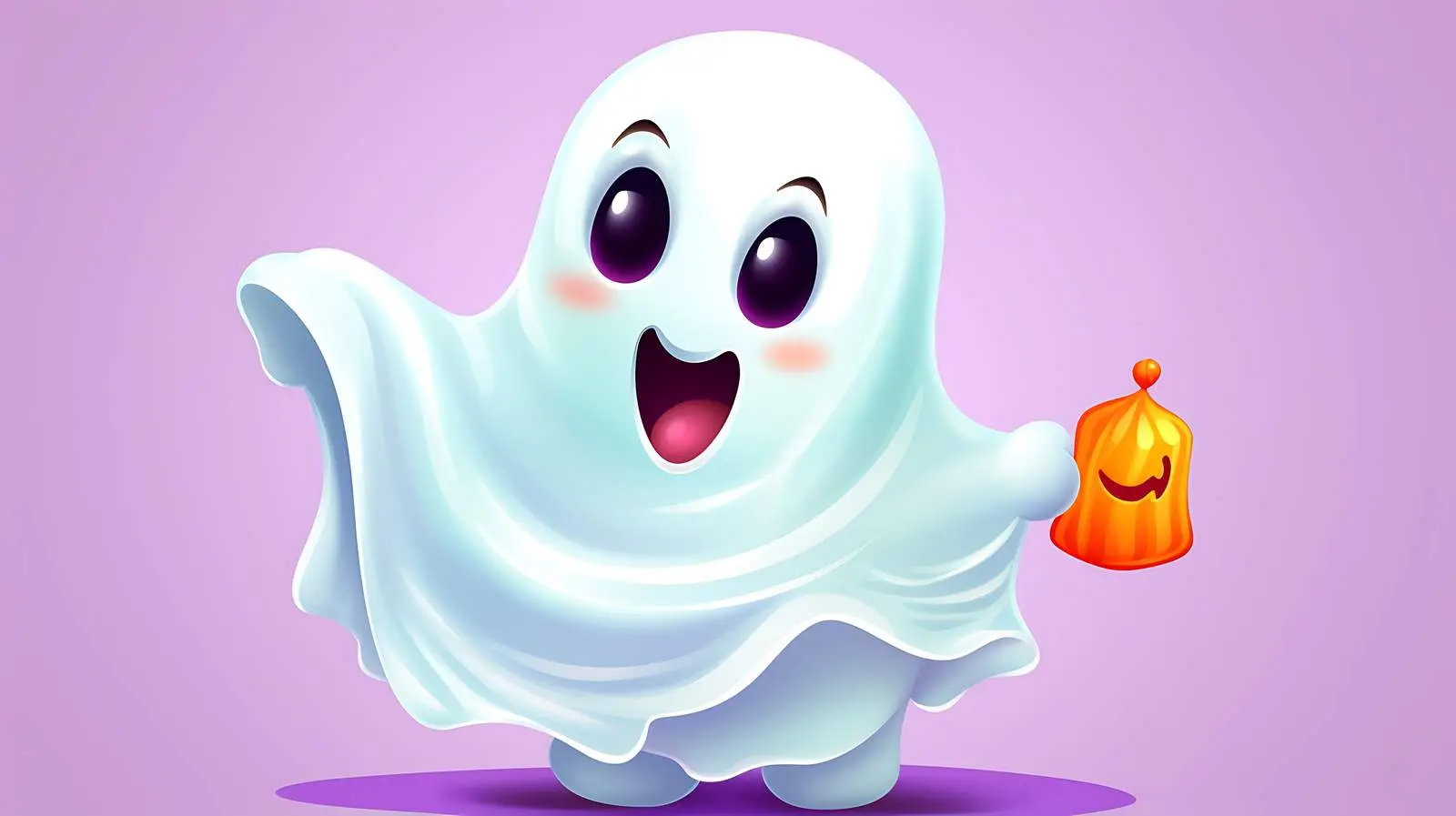 Adorable Ghost with Halloween Candy — free download from Dotvec