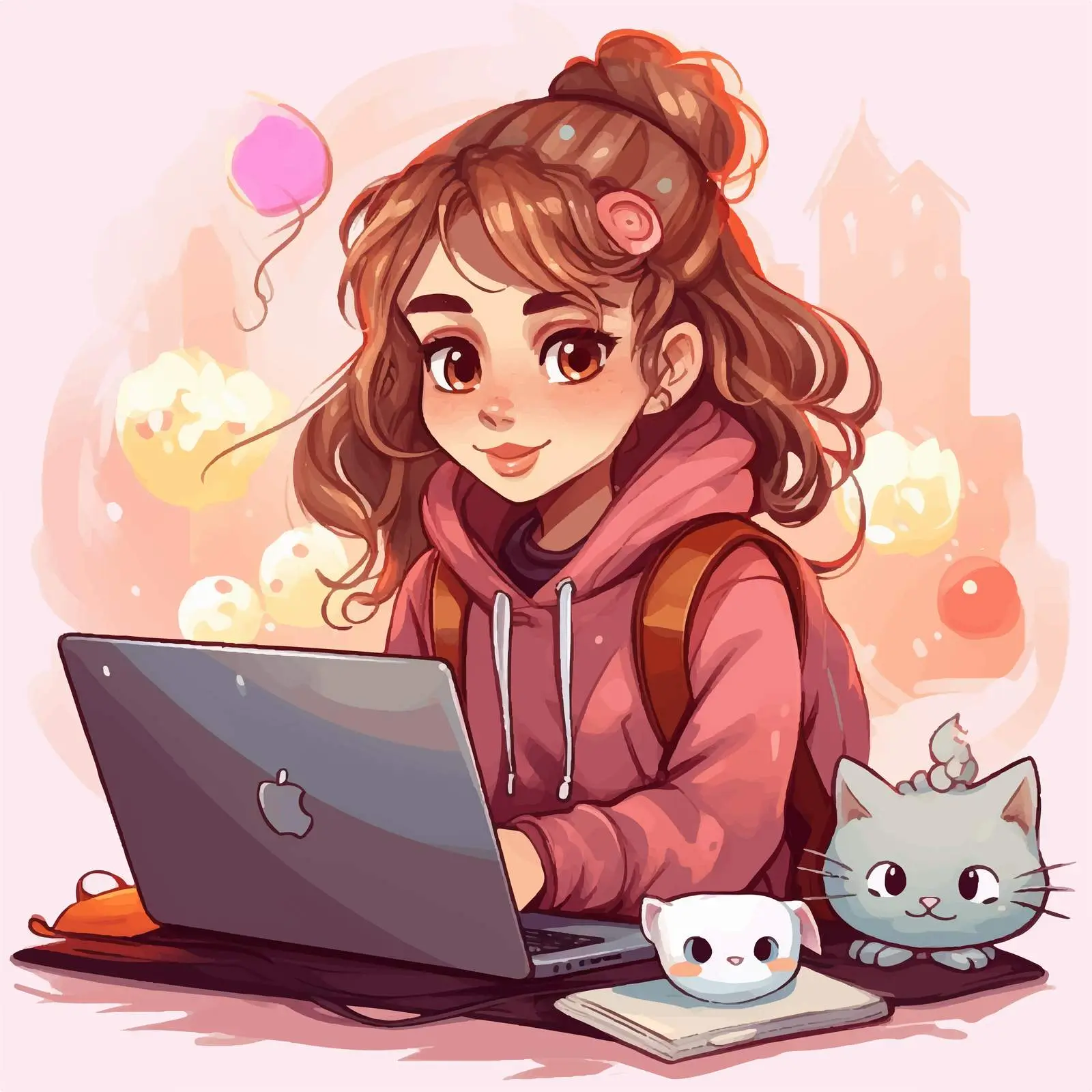 Young Woman Using Laptop for Social Media — free download from Dotvec