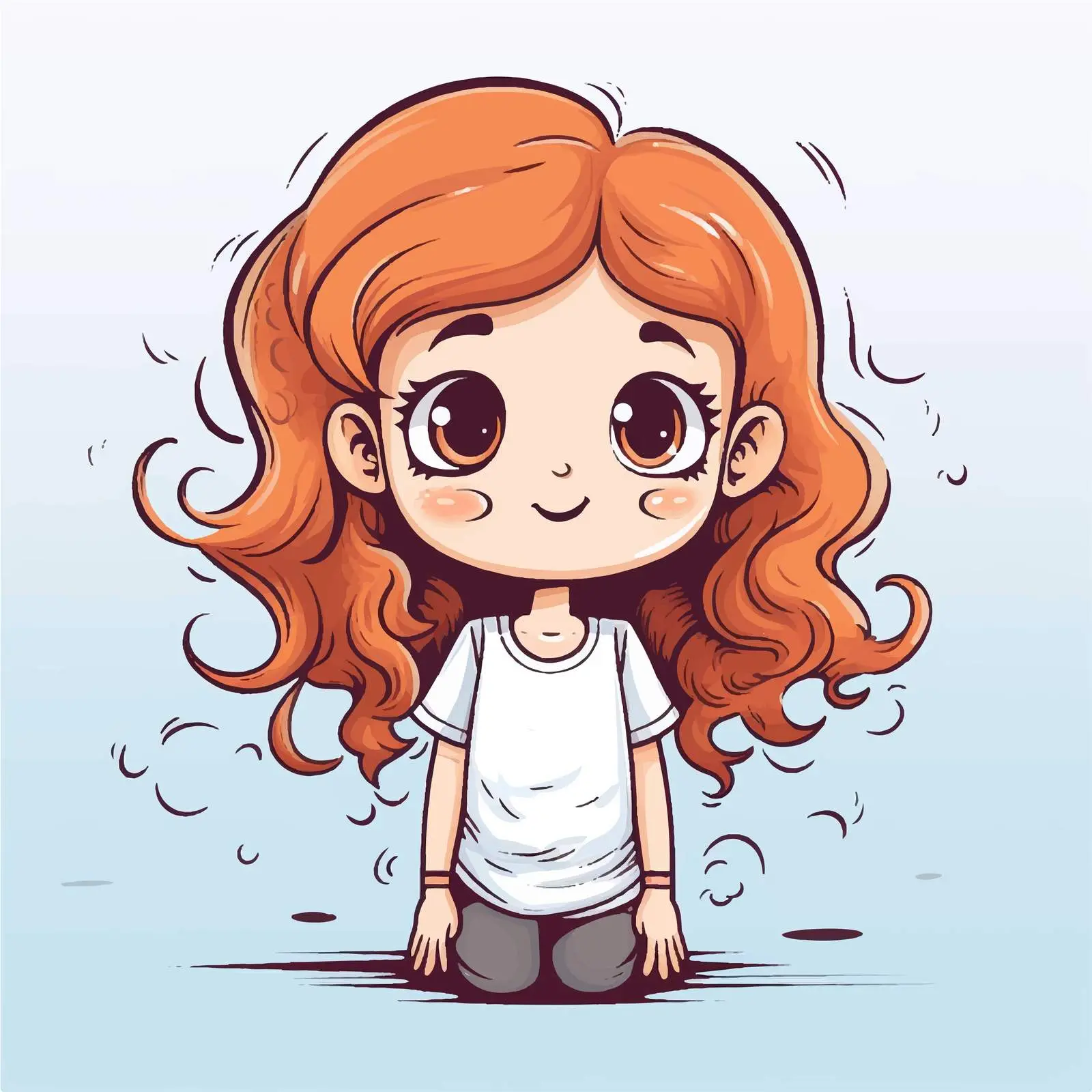 Cute Girl Cartoon Character Doodle Vector — free download from Dotvec