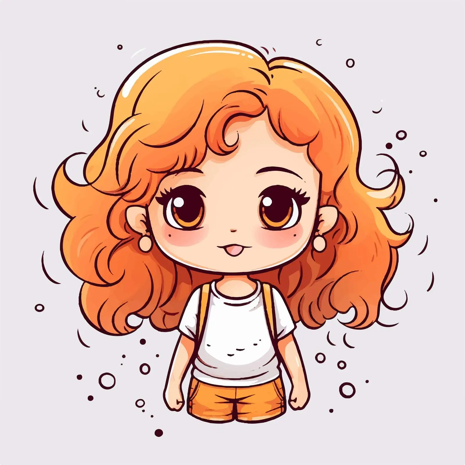 Cute Hand-Drawn Cartoon Girl Character Illustration — free download from Dotvec