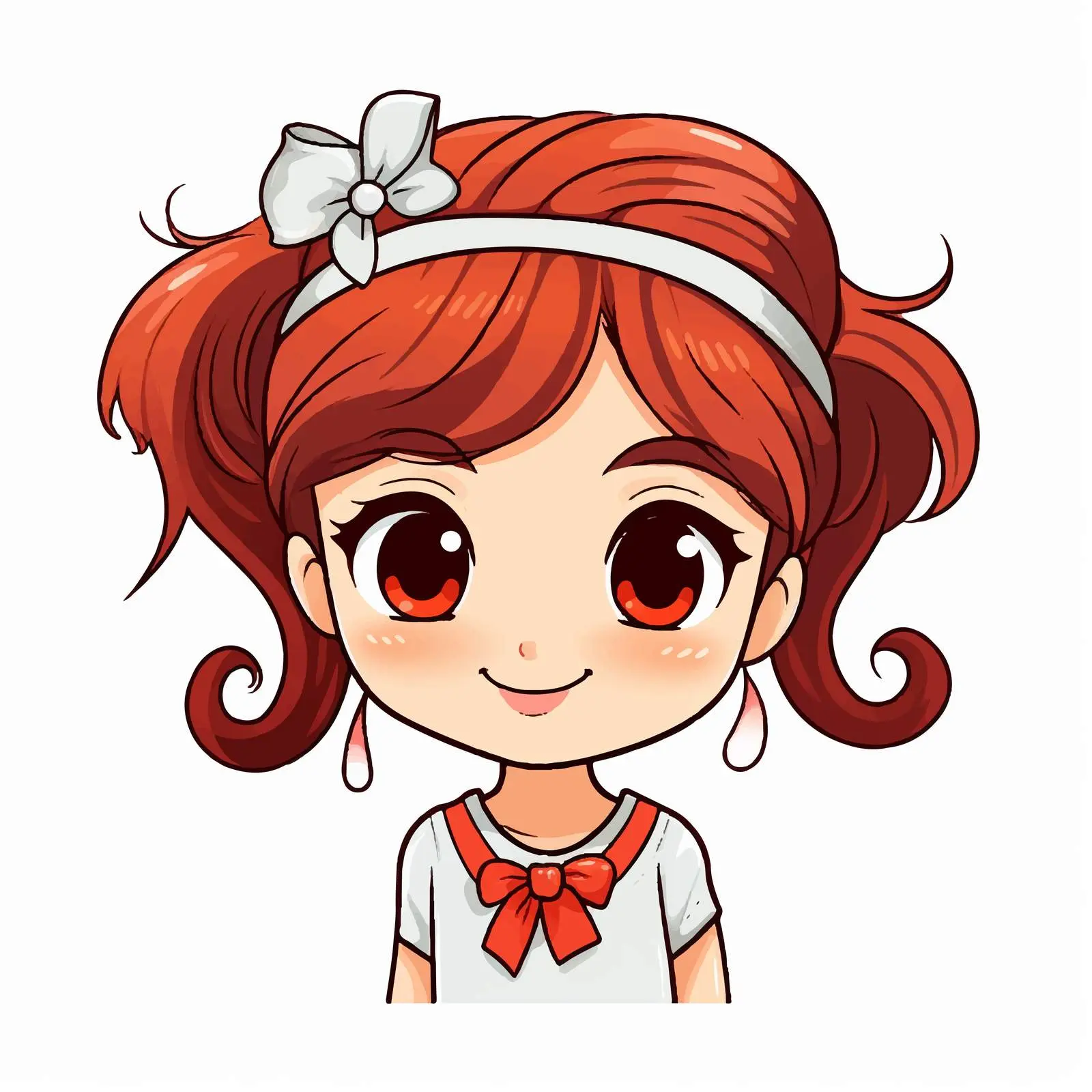Cute Cartoon Girl with Fancy Head Accessory — free download from Dotvec