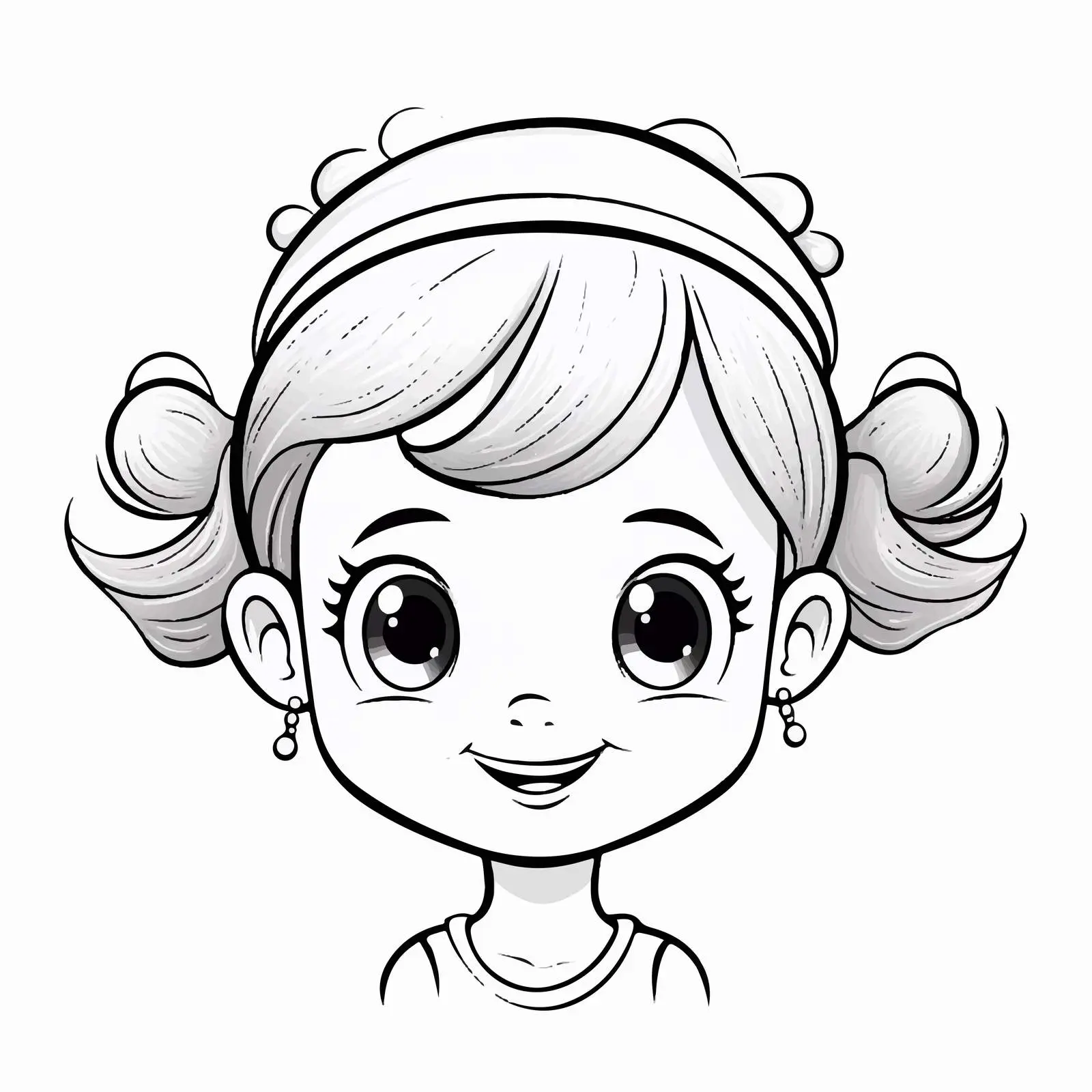 Cute Girl Cartoon with Fancy Head Accessory — free download from Dotvec