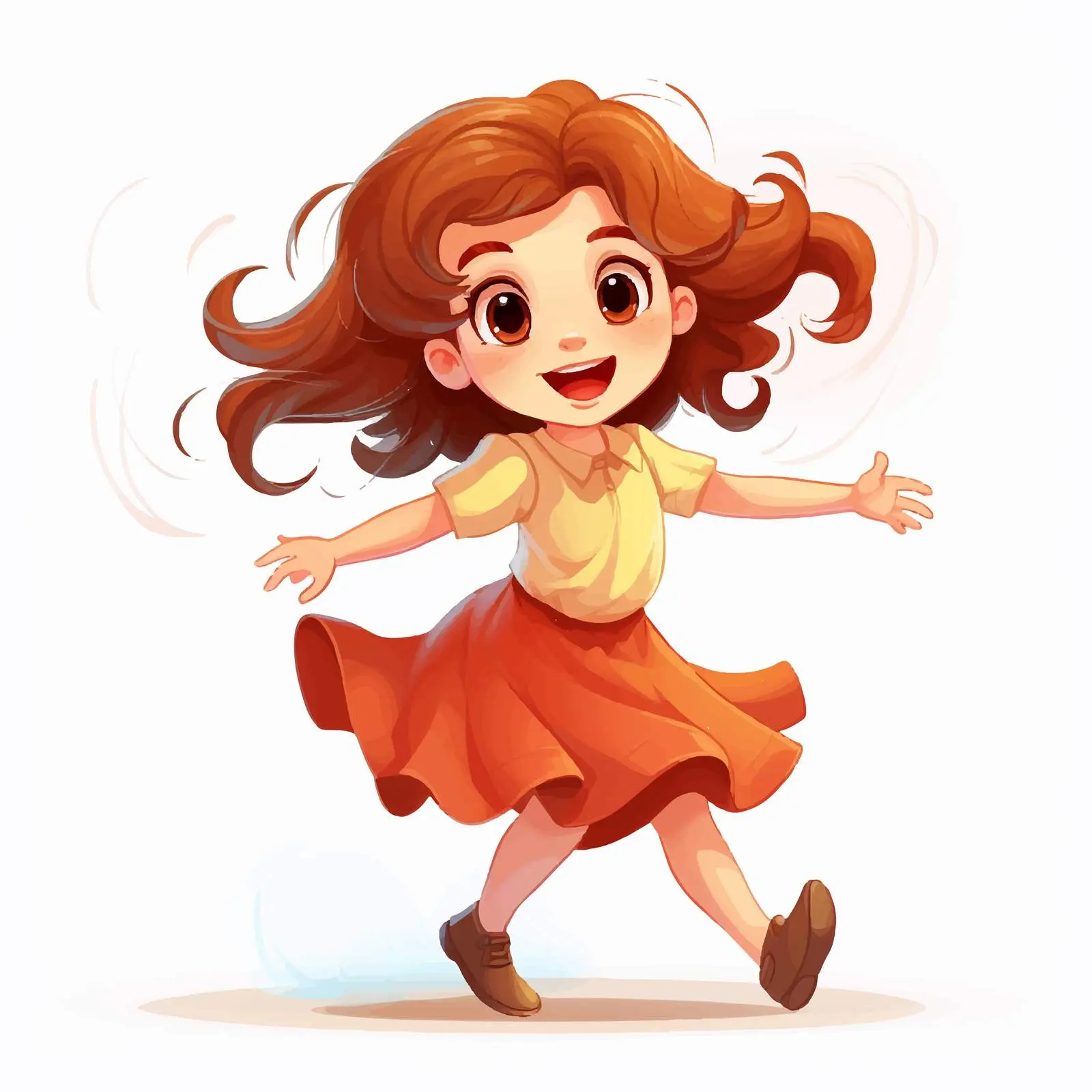 Cute Cartoon Girl Dancing Illustration Vector — free download from Dotvec