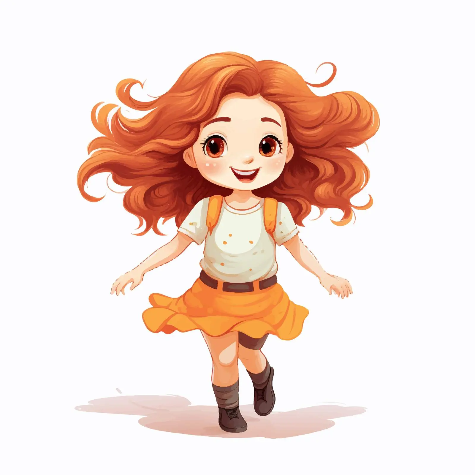 Cute Dancing Girl Cartoon Illustration Vector — free download from Dotvec