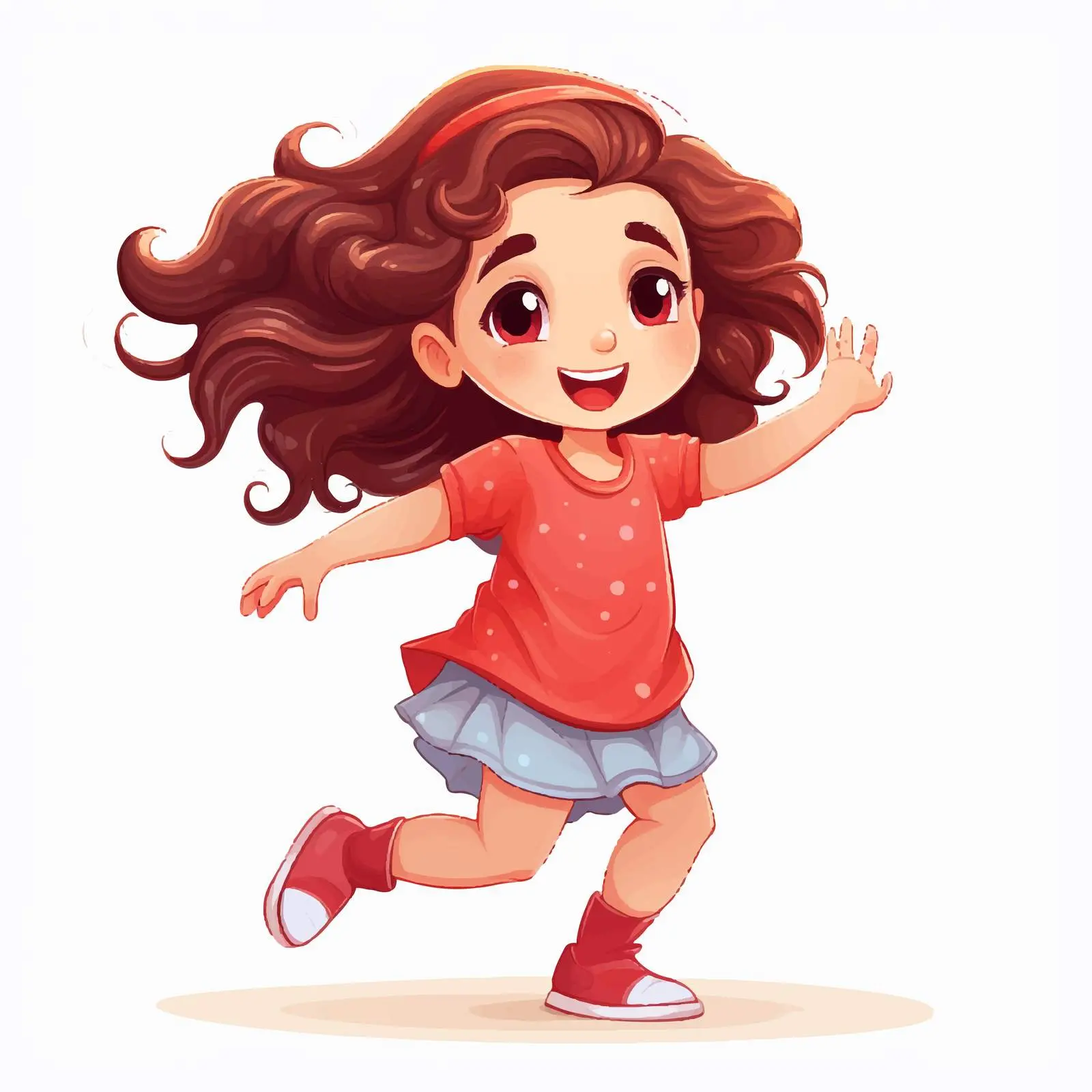 Cute Girl Dancing Vector Illustration — free download from Dotvec