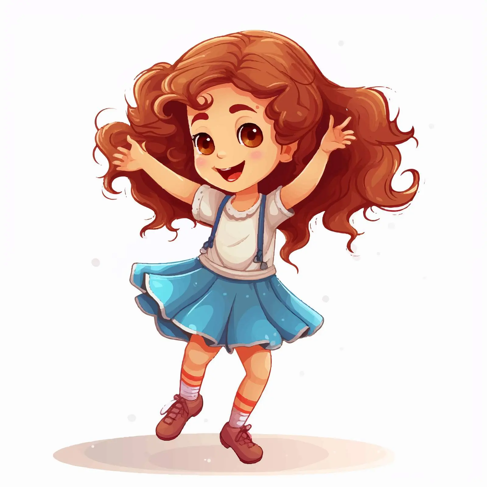 Cute Cartoon Girl Dancing Illustration Vector — free download from Dotvec