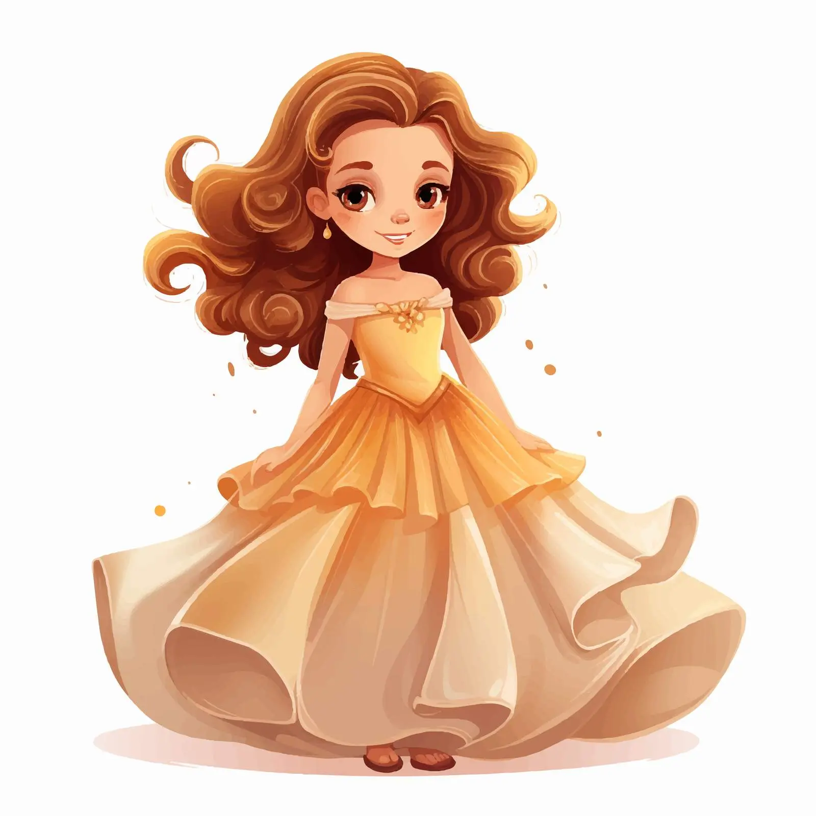 Cute Girl in Beautiful Dress Vector Illustration — free download from Dotvec
