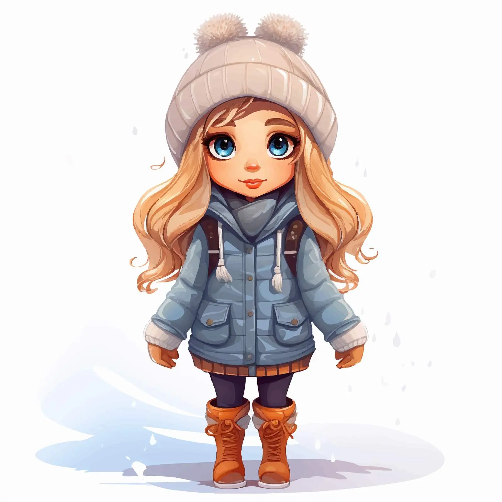 Cute Girl in Winter Outfit Cartoon Vector — free download from Dotvec