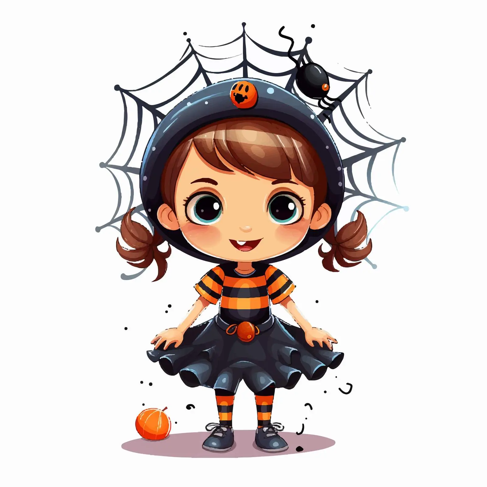 Cute Girl in Funny Spooky Carnival Costume — free download from Dotvec