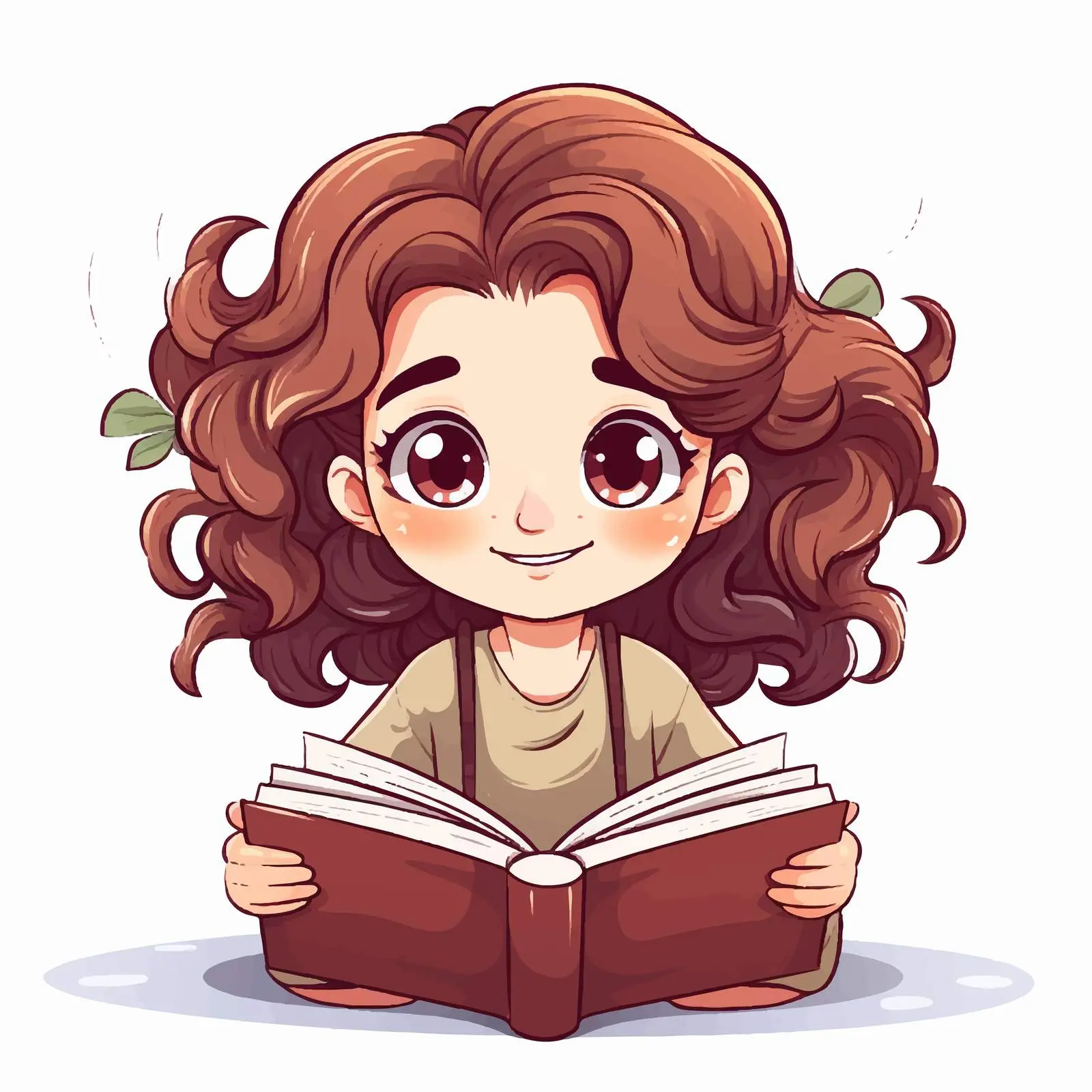 Cute Girl Reading Book Doodle Illustration — free download from Dotvec