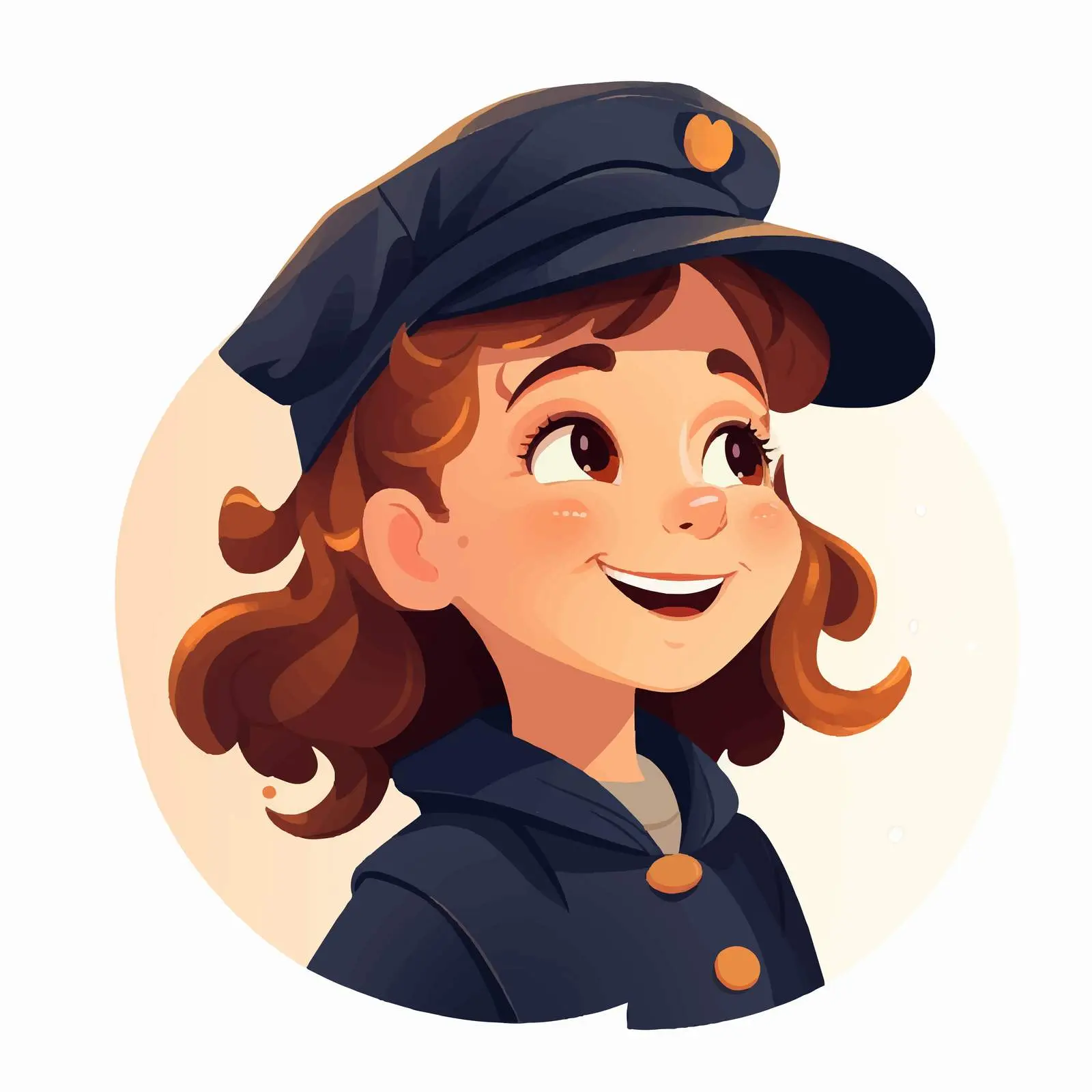 Adorable Smiling Girl Character Vector Design – free vector creativity image from Dotvec