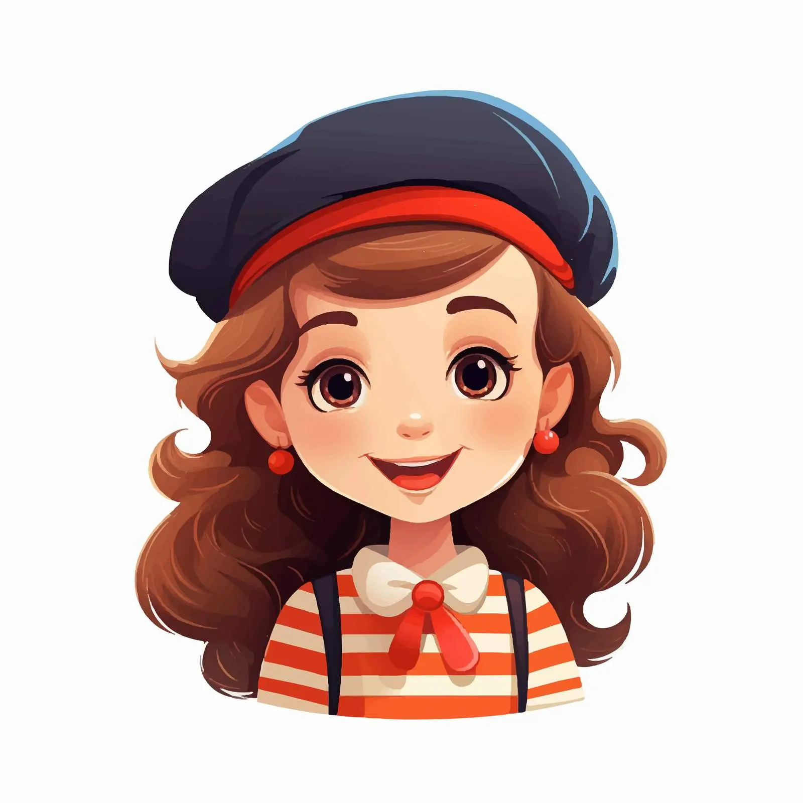 Adorable Happy Girl Winking Vector Illustration – free illustration of girl image from Dotvec