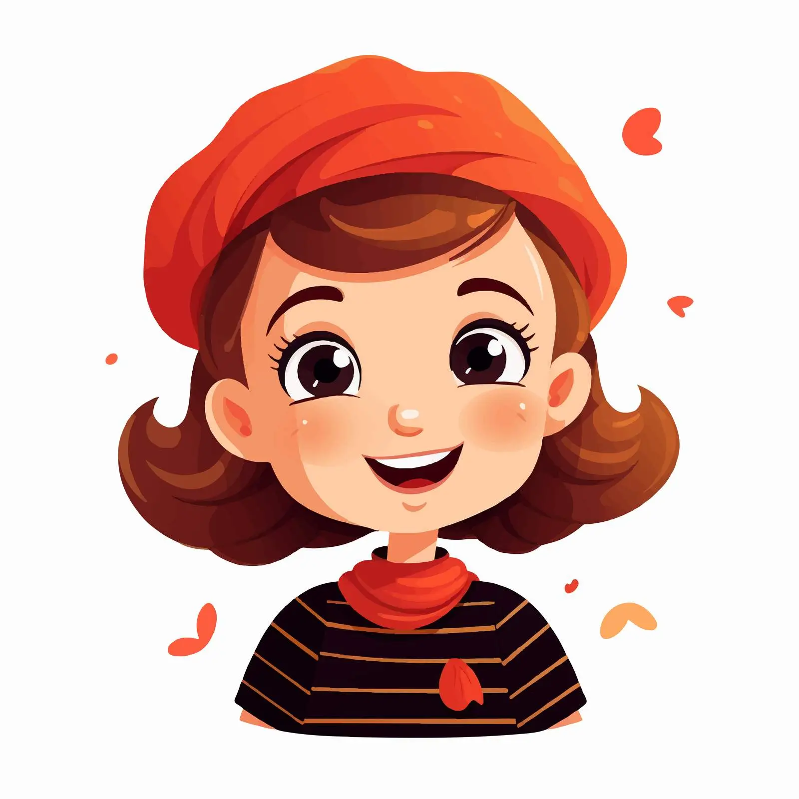 Adorable Happy Kid Character Smiling and Winking – free kawaii design image from Dotvec