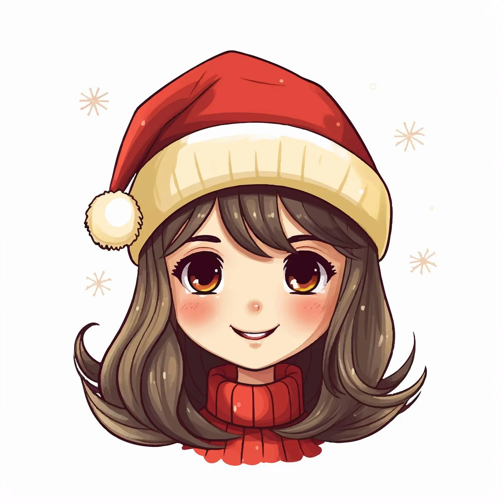 Cute Girl in Santa Hat Character Design — free download from Dotvec