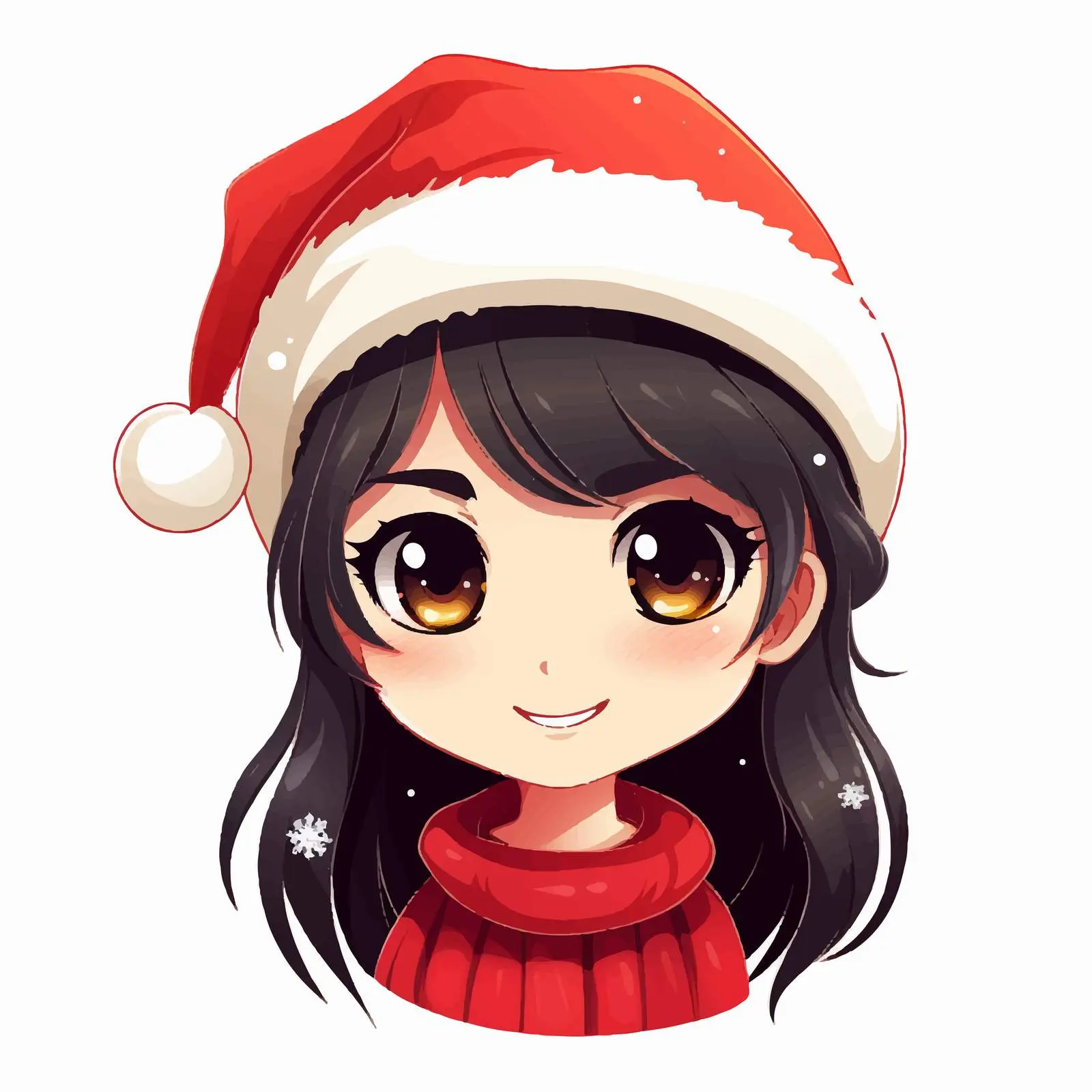 Cute Girl in Santa Hat Character Design — free download from Dotvec