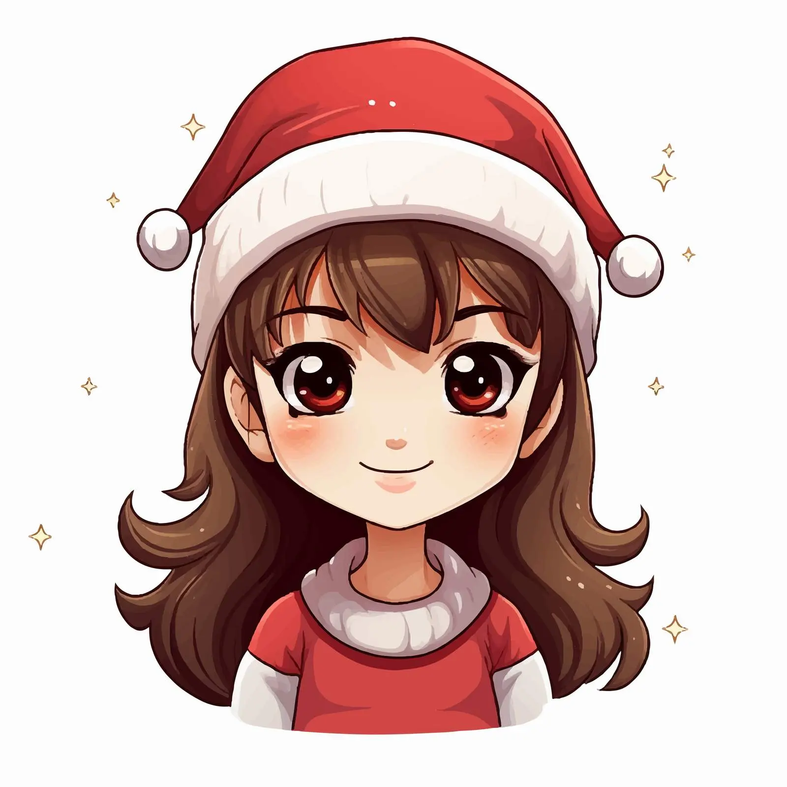Cute Girl in Santa Hat Character Design — free download from Dotvec