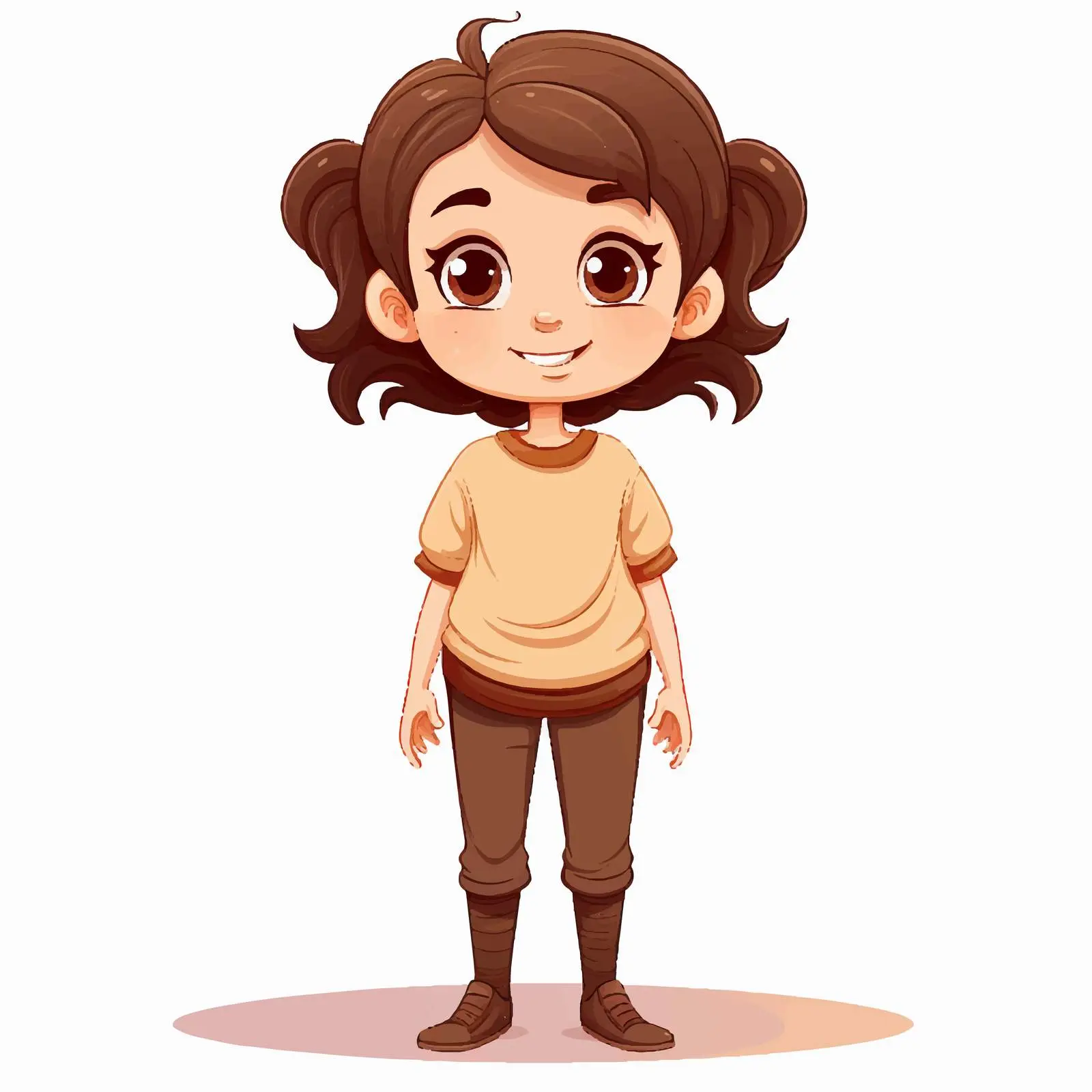 Cute Girl Smiling with Short Brown Hair — free download from Dotvec