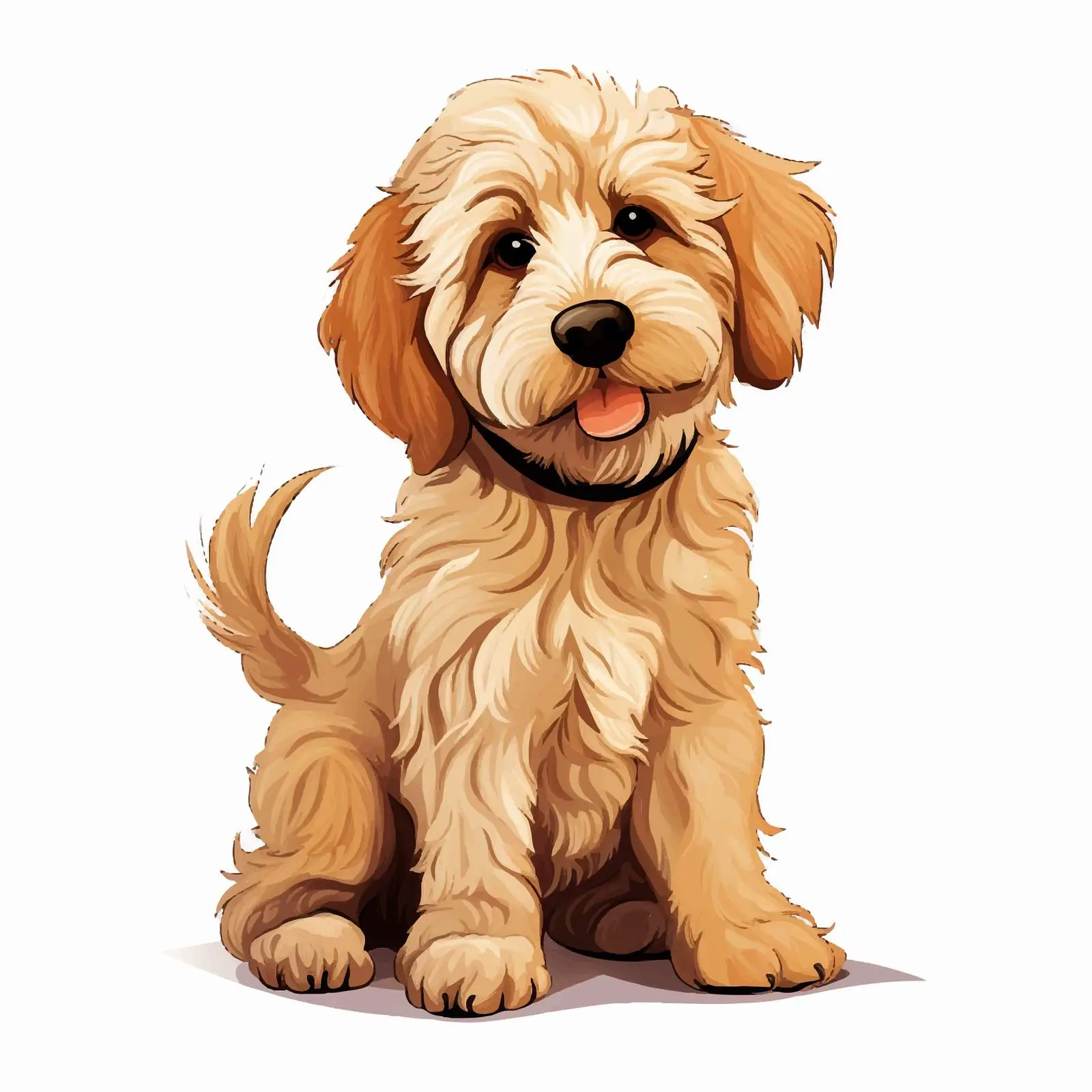 Trained Loyal Goldendoodle Dog Sitting — free download from Dotvec