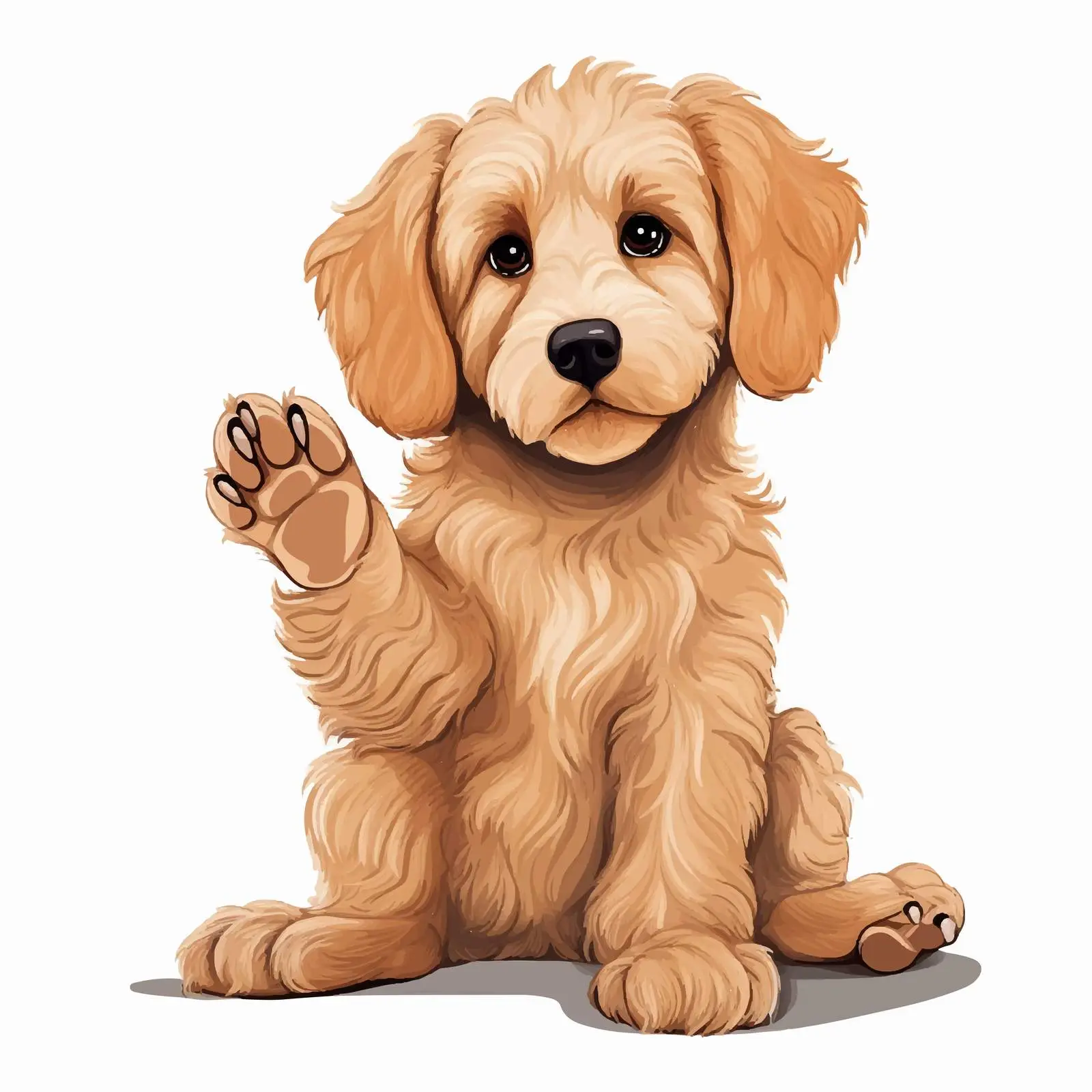Cute Goldendoodle and Trained Labradoodle Sitting — free download from Dotvec