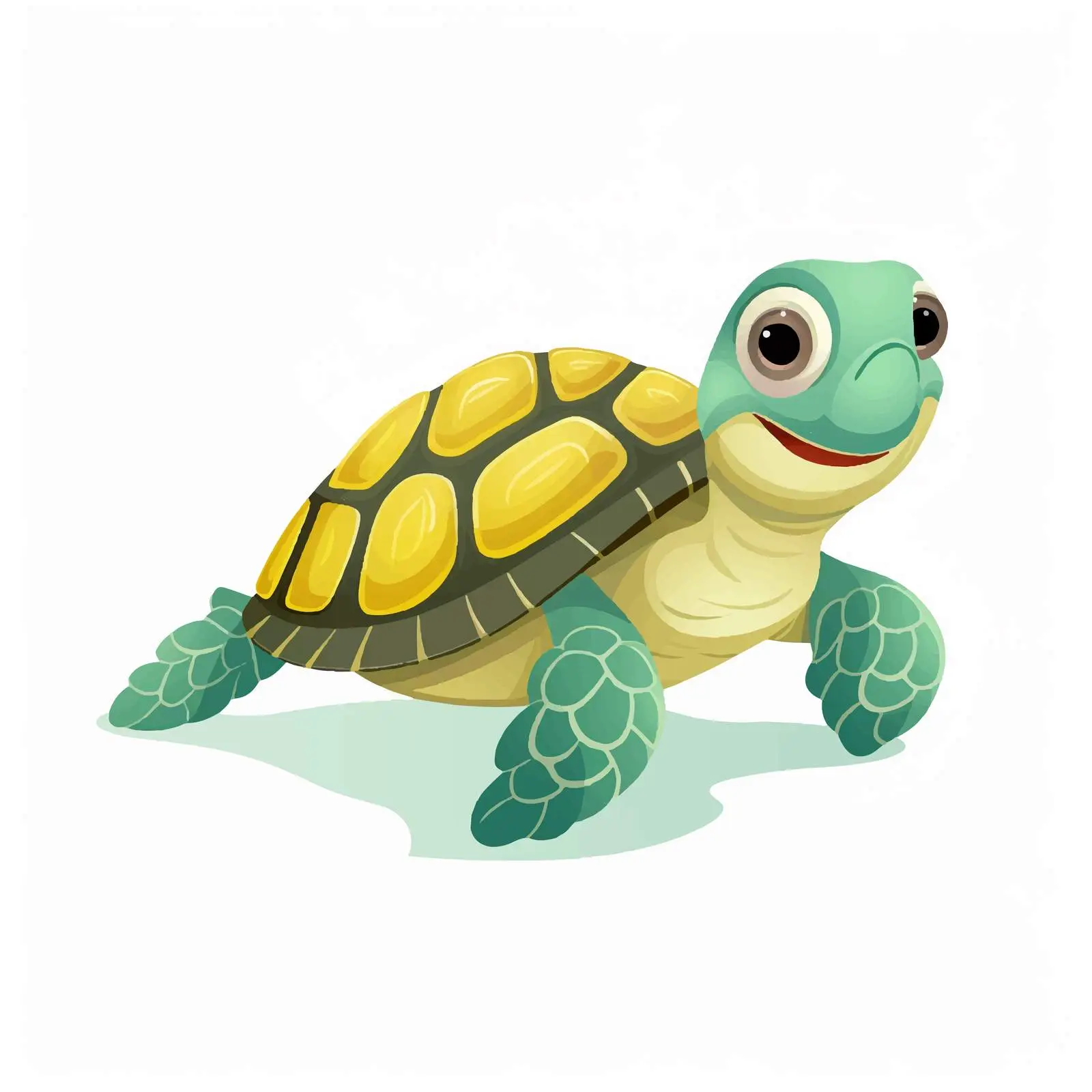 Cute Green Turtle Vector on White Background — free download from Dotvec