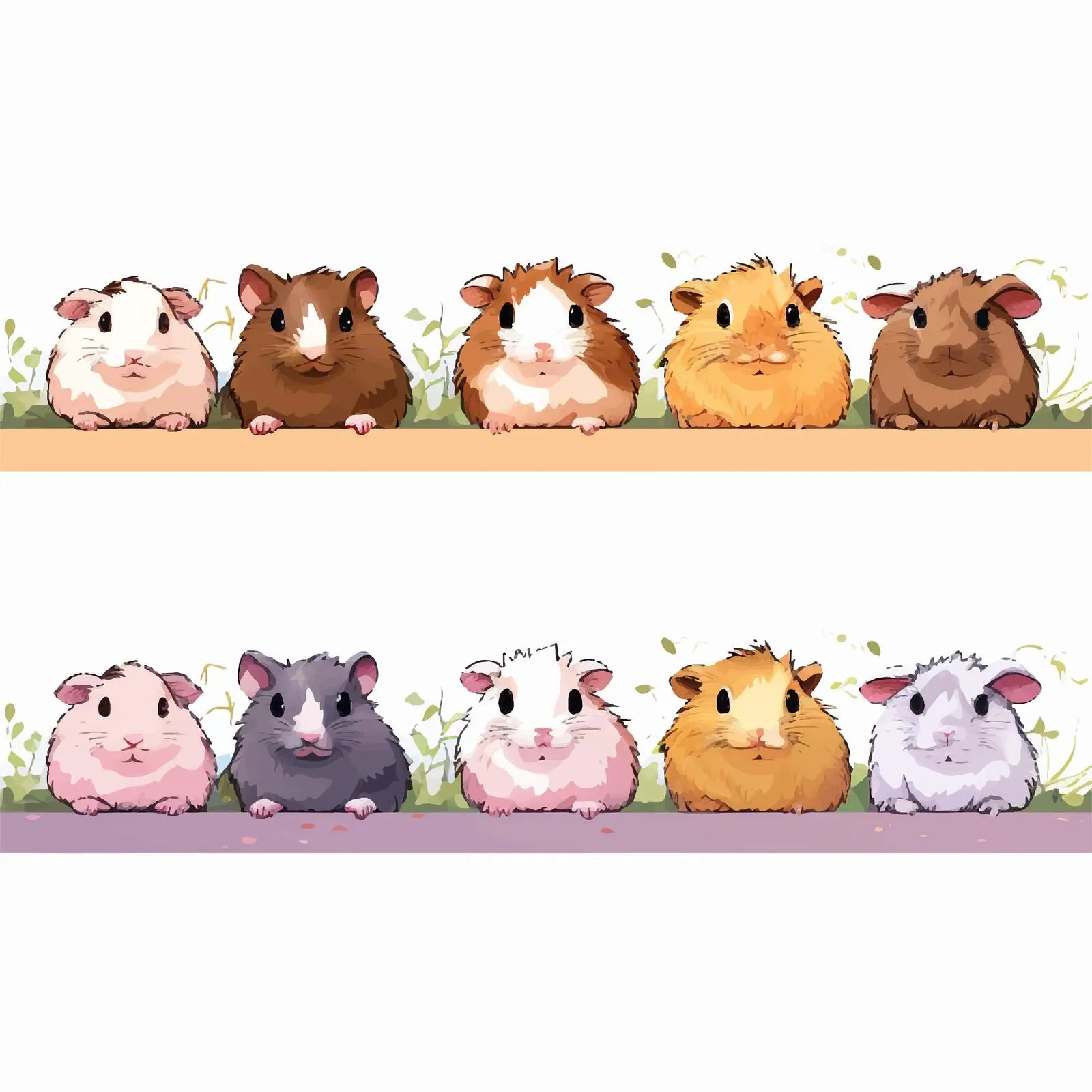Cute Guinea Pigs Border Banner Design — free download from Dotvec