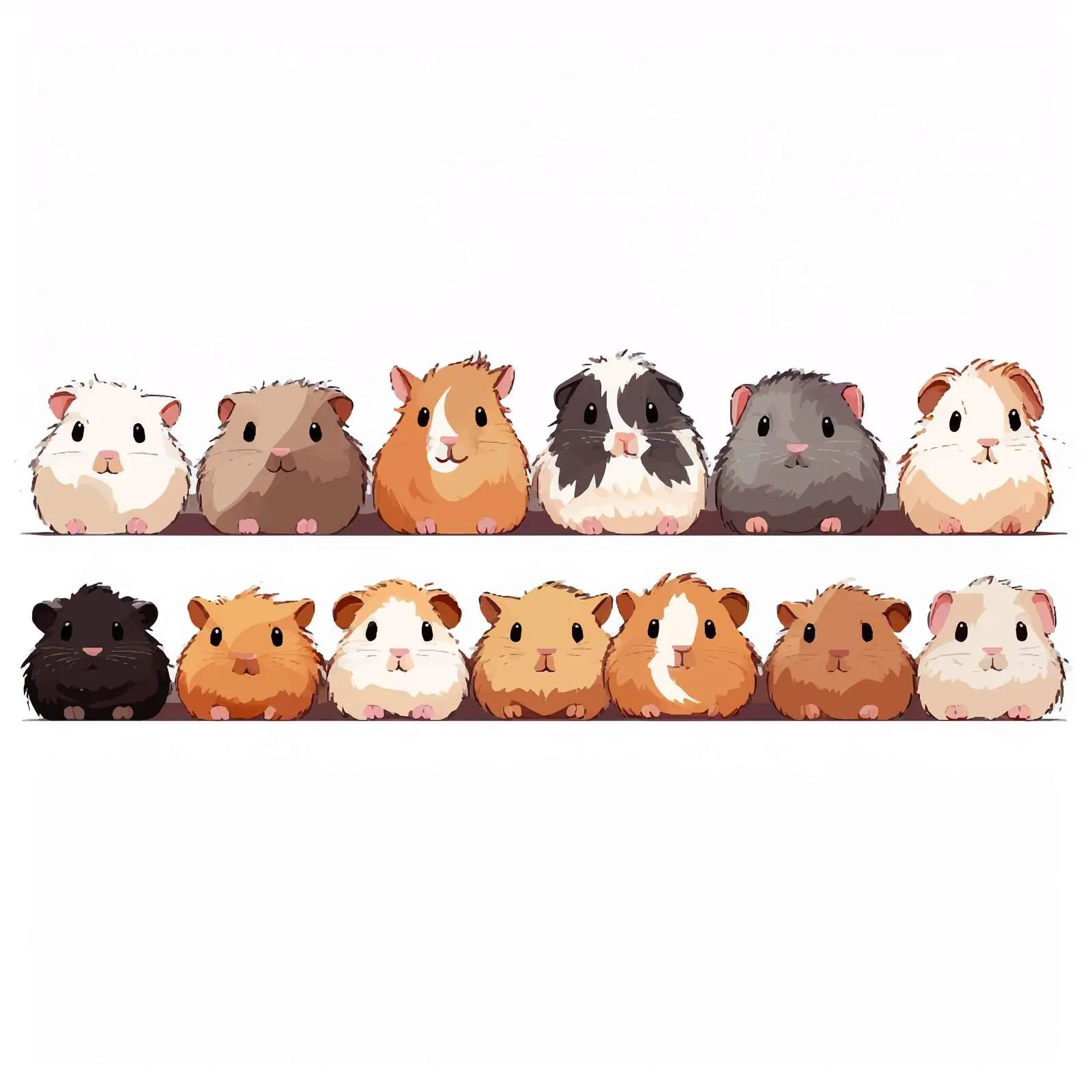 Adorable Guinea Pigs Long Banner Design — free download from Dotvec