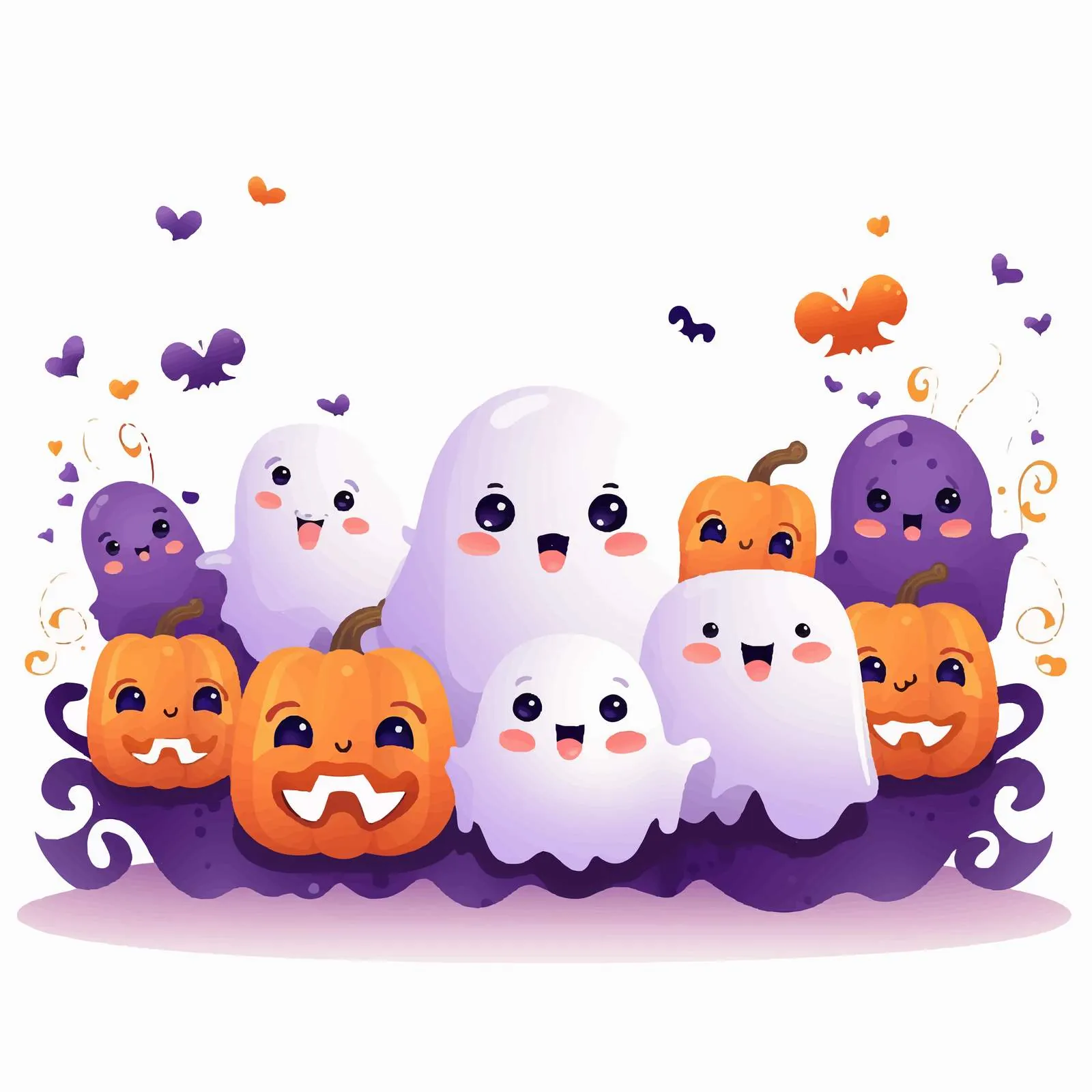Happy Ghosts Halloween Banner Vector Design — free download from Dotvec