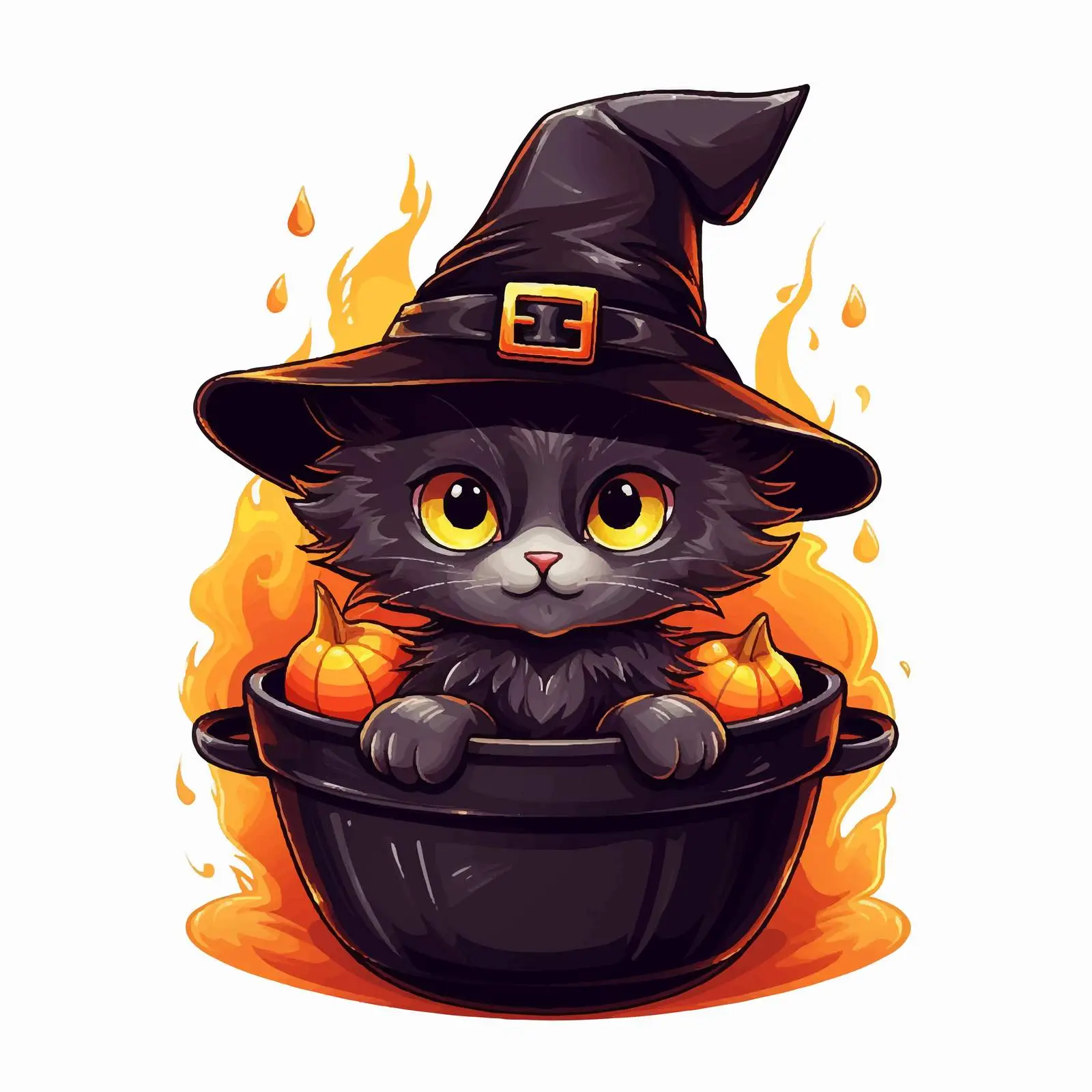 Cute Halloween Cat in Holiday Costume — free download from Dotvec