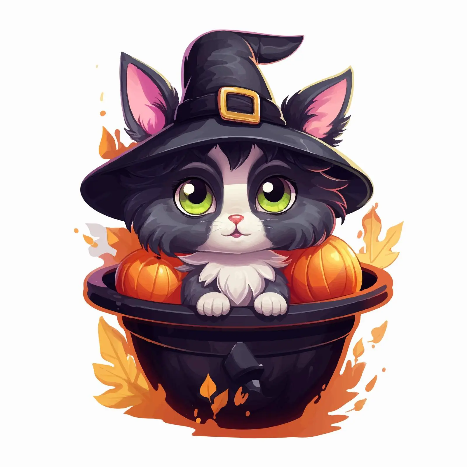 Cute Halloween Cat in Holiday Costume — free download from Dotvec
