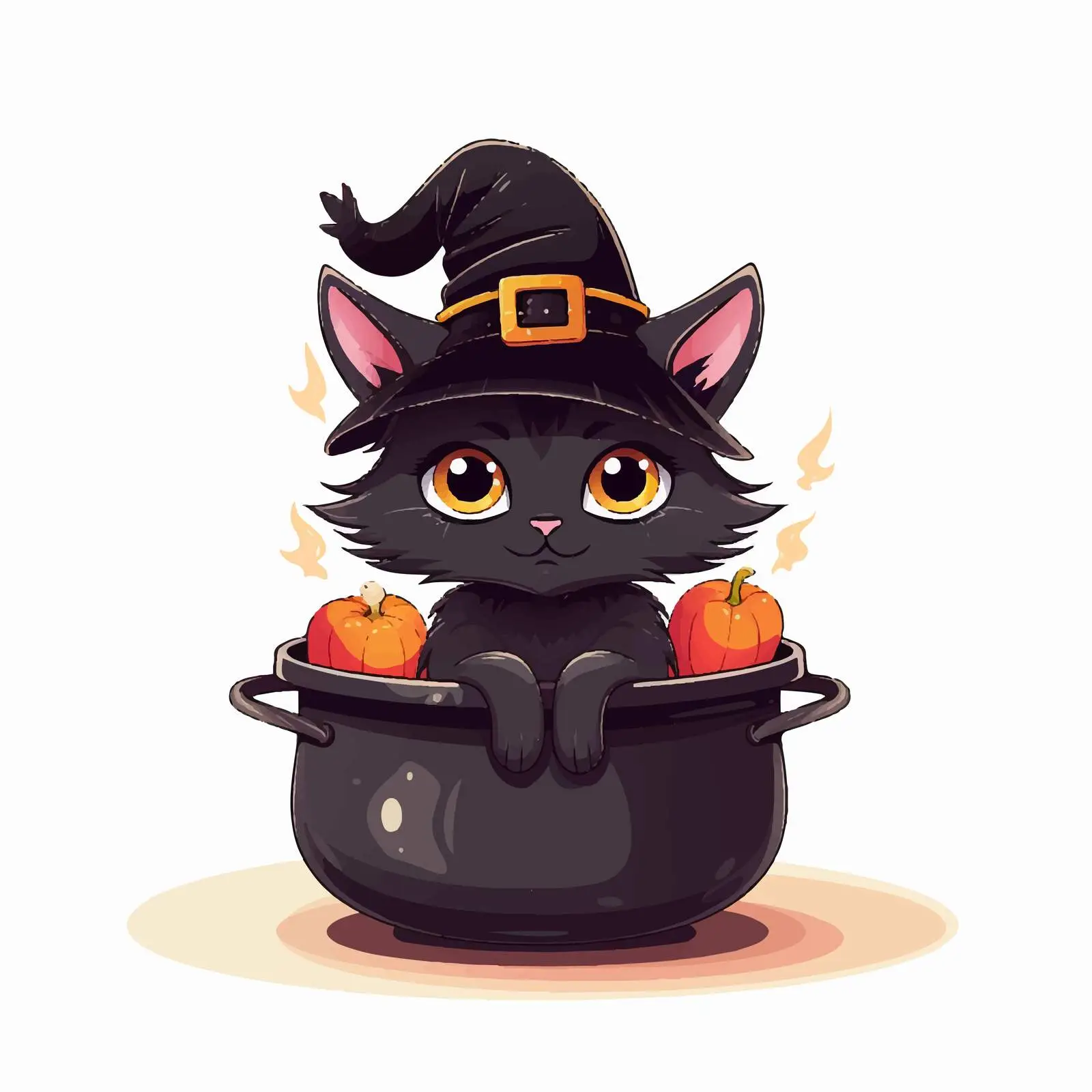 Cute Halloween Cat in Costume Vector — free download from Dotvec