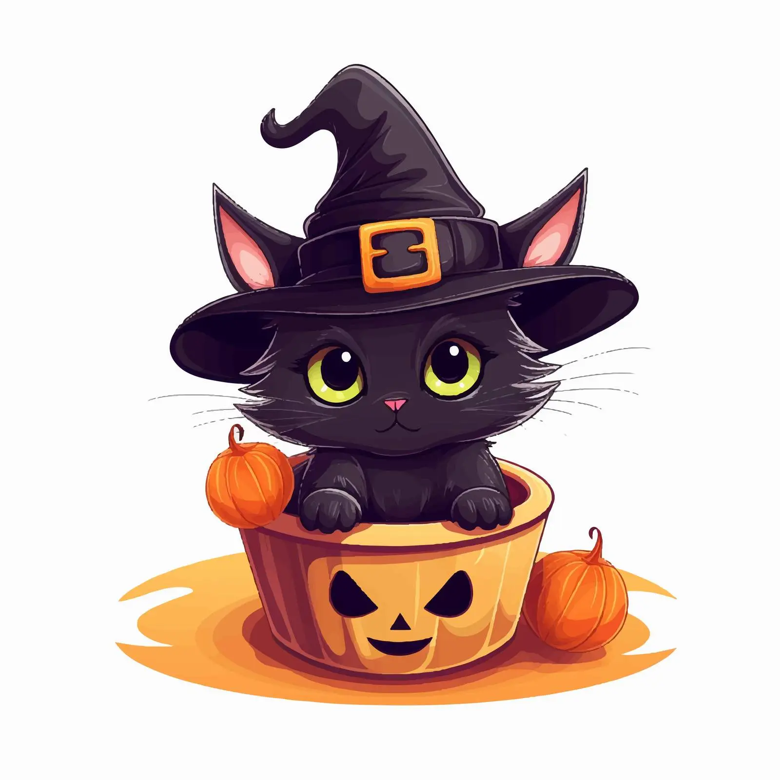 Cute Halloween Cat in Costume Vector — free download from Dotvec