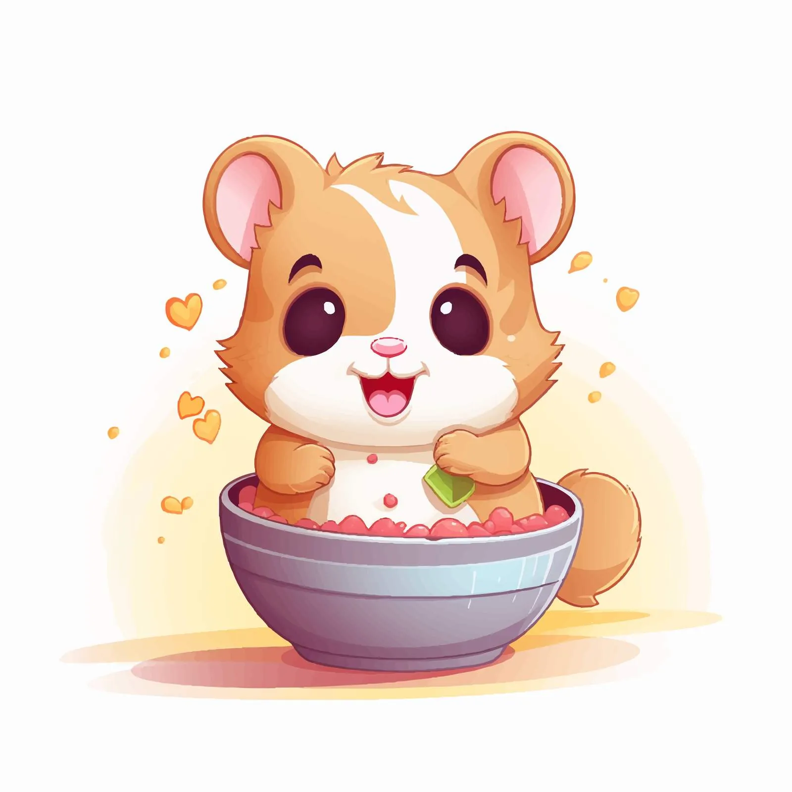 Cute Hamster Illustrating English Direction Preposition — free download from Dotvec