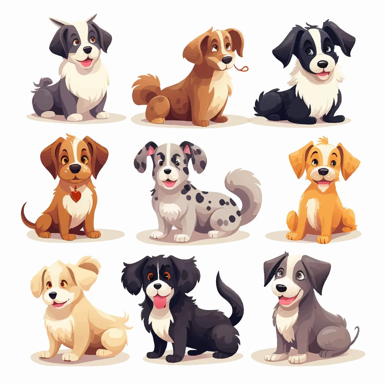 Happy Dogs and Puppies of Various Breeds — free download from Dotvec