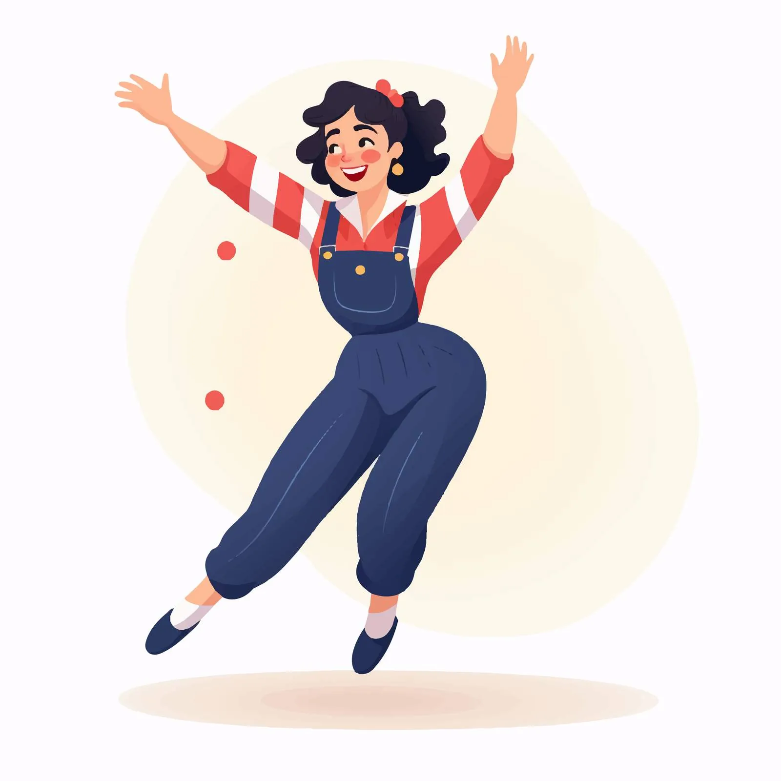 Happy Girl Mime Entertaining the Public – free entertainment vector image from Dotvec