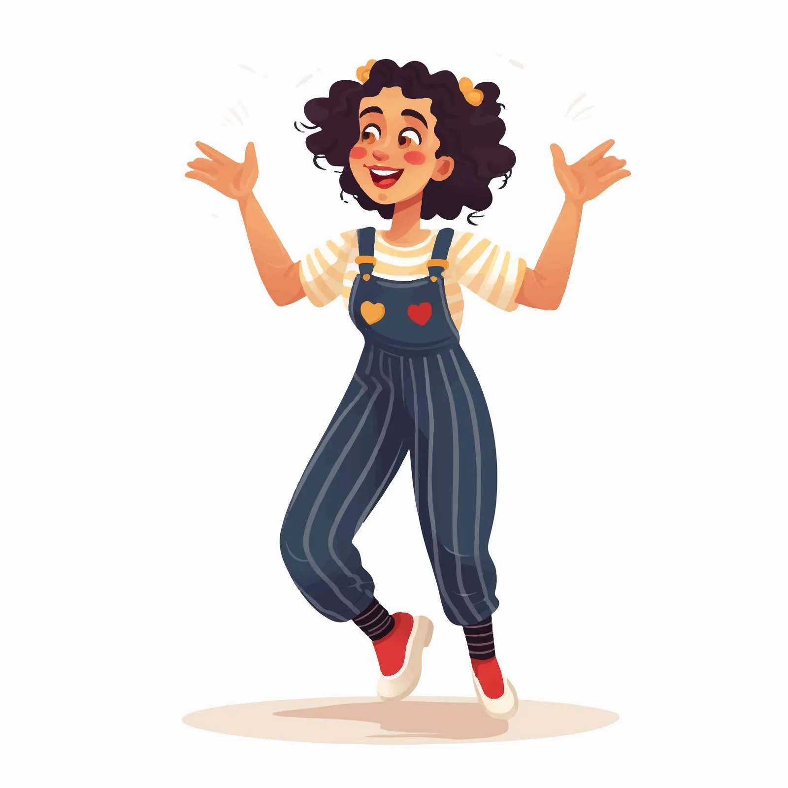 Happy Girl in Overalls as a Female Mime — free download from Dotvec