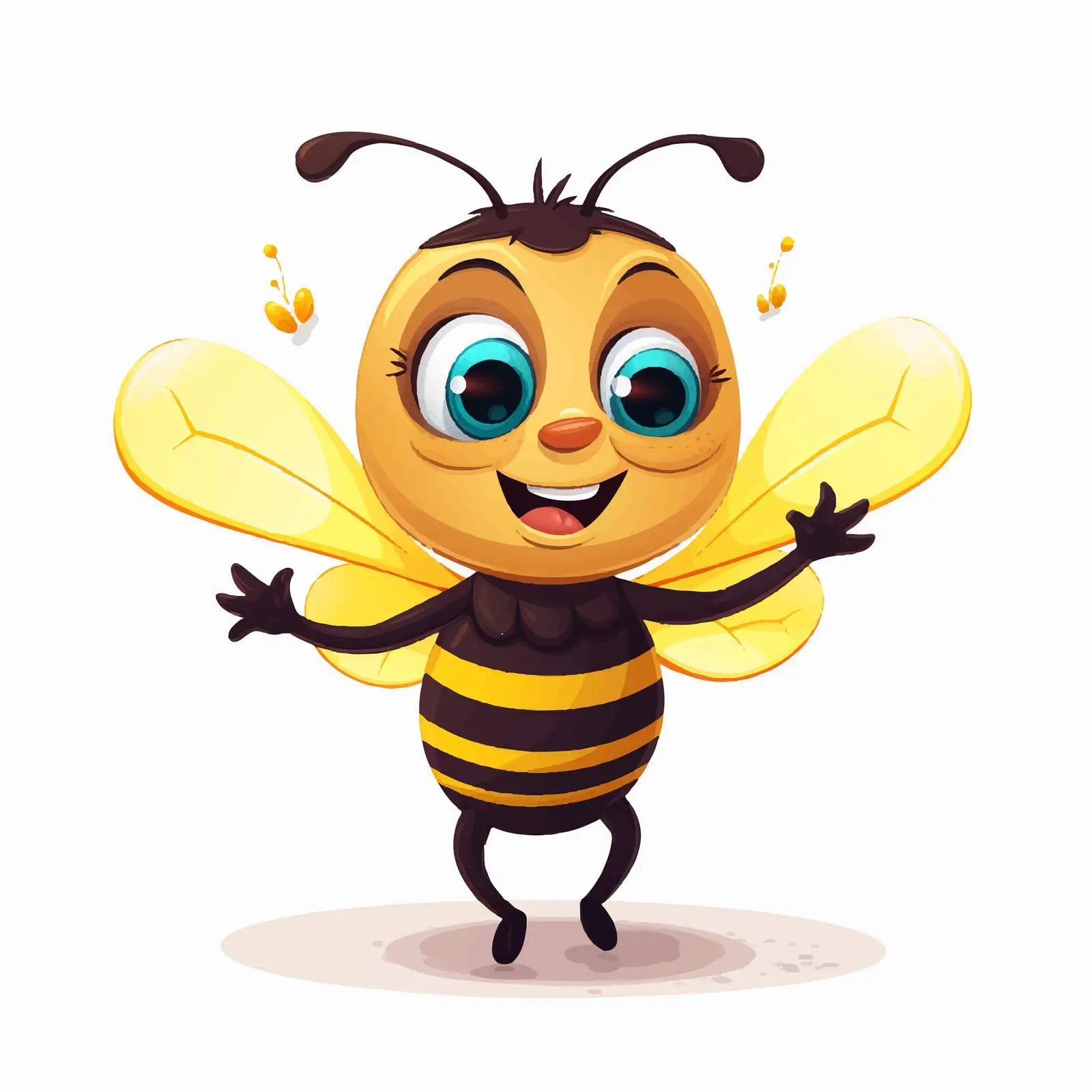 Happy Dancing Honey Bee Illustration – free insect graphics image from Dotvec