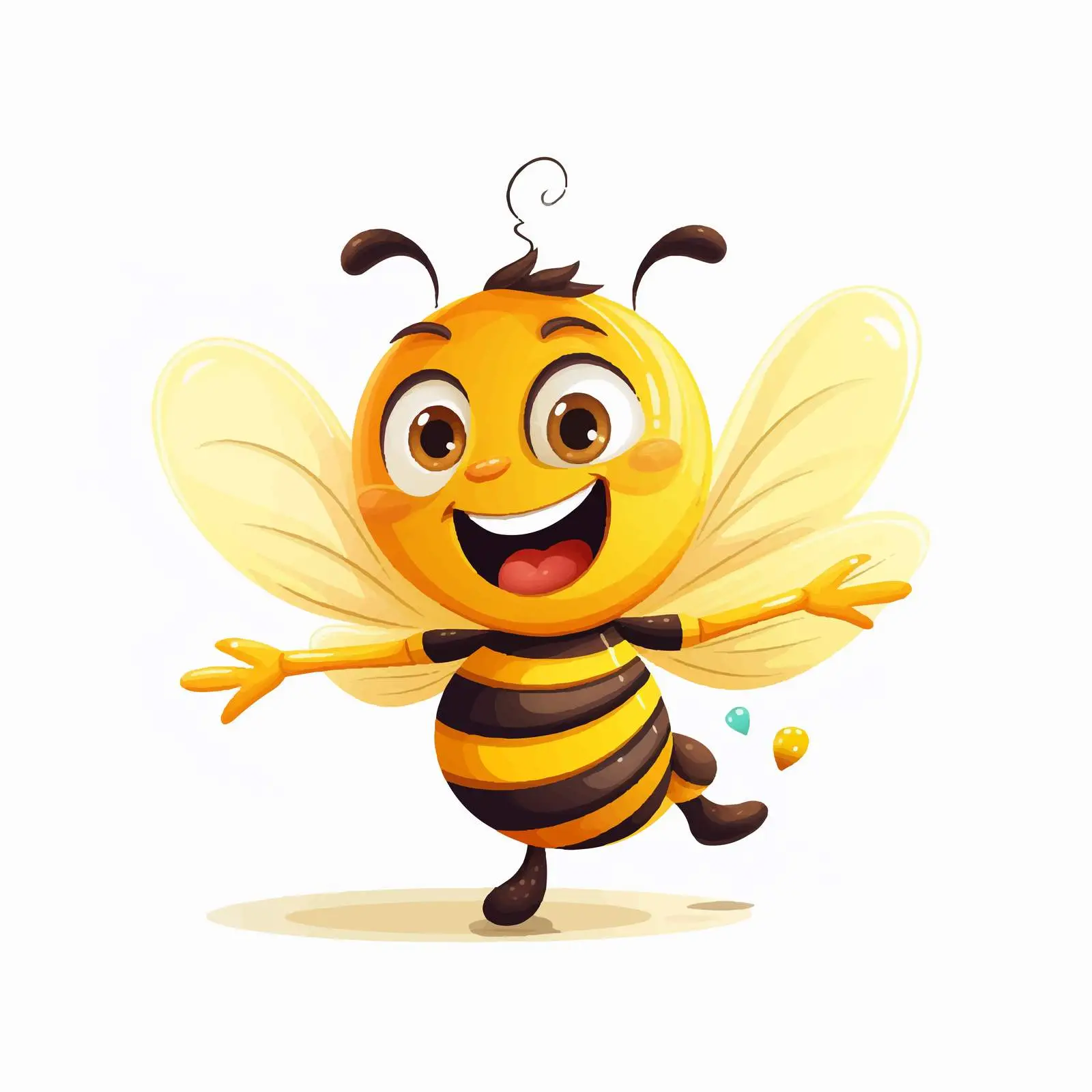 Happy Dancing Honey Bee Vector Illustration — free download from Dotvec