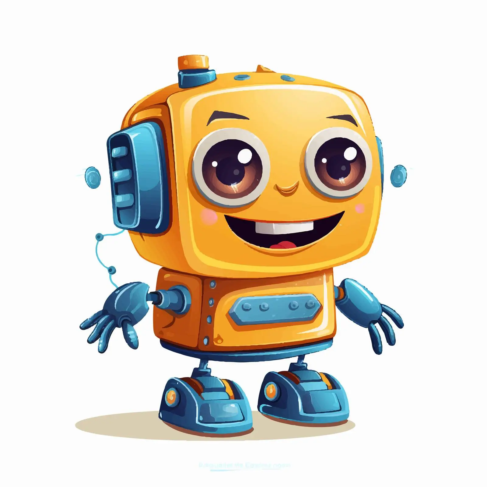 Cute Happy Robot Toy for Kids — free download from Dotvec