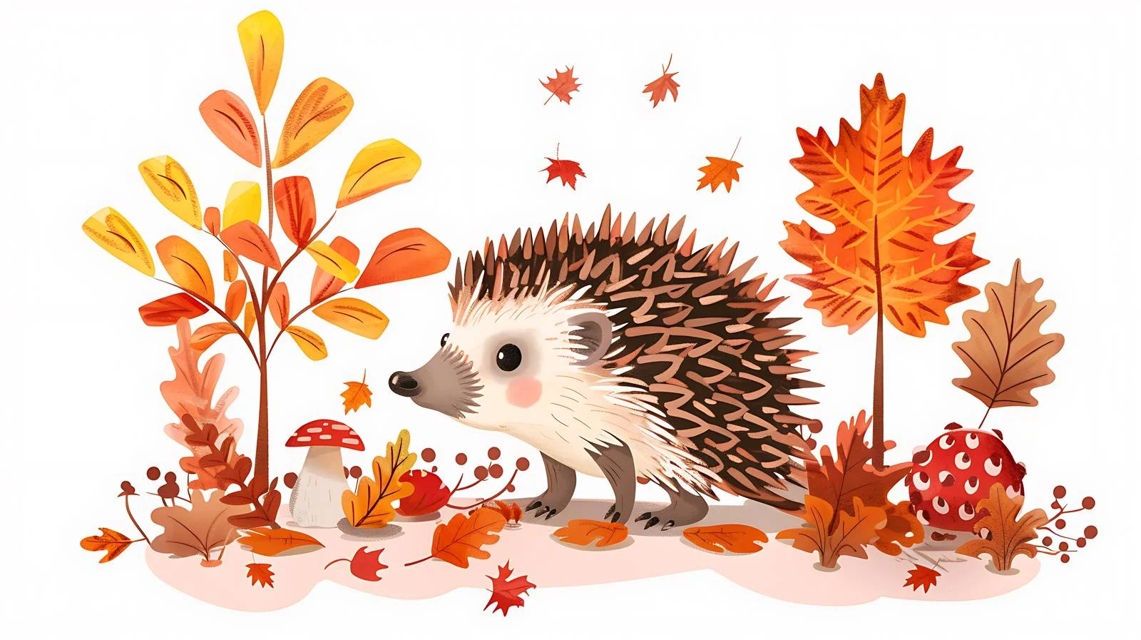 Charming Hedgehog in Fall Forest Setting — free download from Dotvec