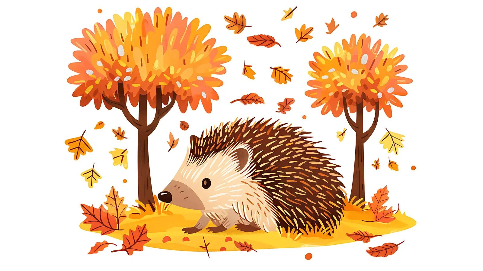 Adorable Hedgehog in Fall Forest Clearing — free download from Dotvec