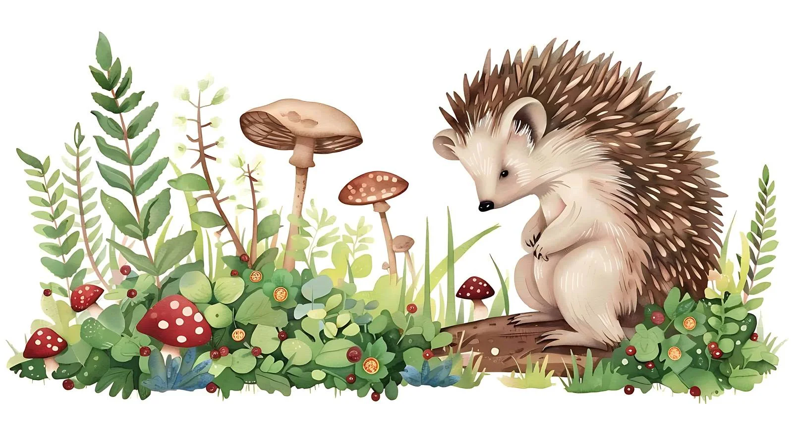 Adorable Hedgehog in Morning Forest Clearing — free download from Dotvec