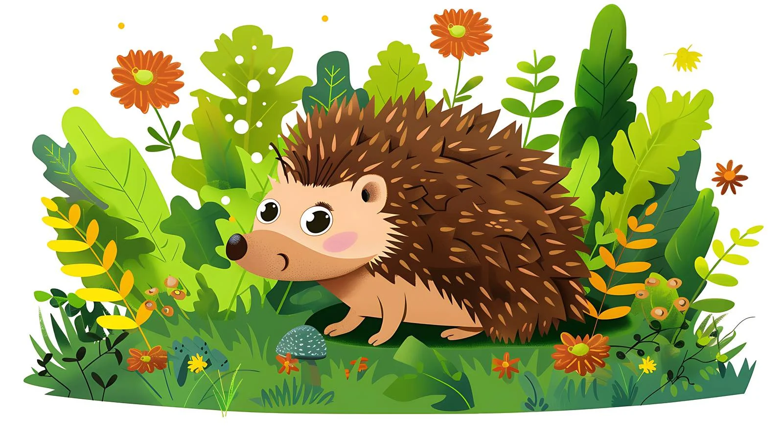 Adorable Forest Hedgehog on White Background – free spiny image from Dotvec
