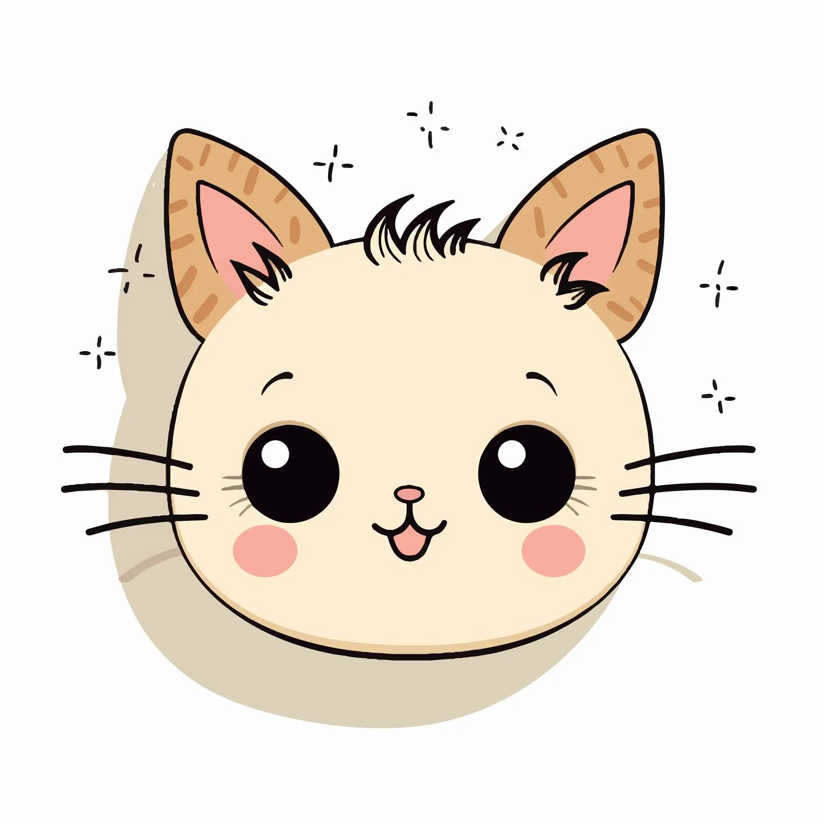 Cute Kawaii Kitty Greeting Card Design — free download from Dotvec