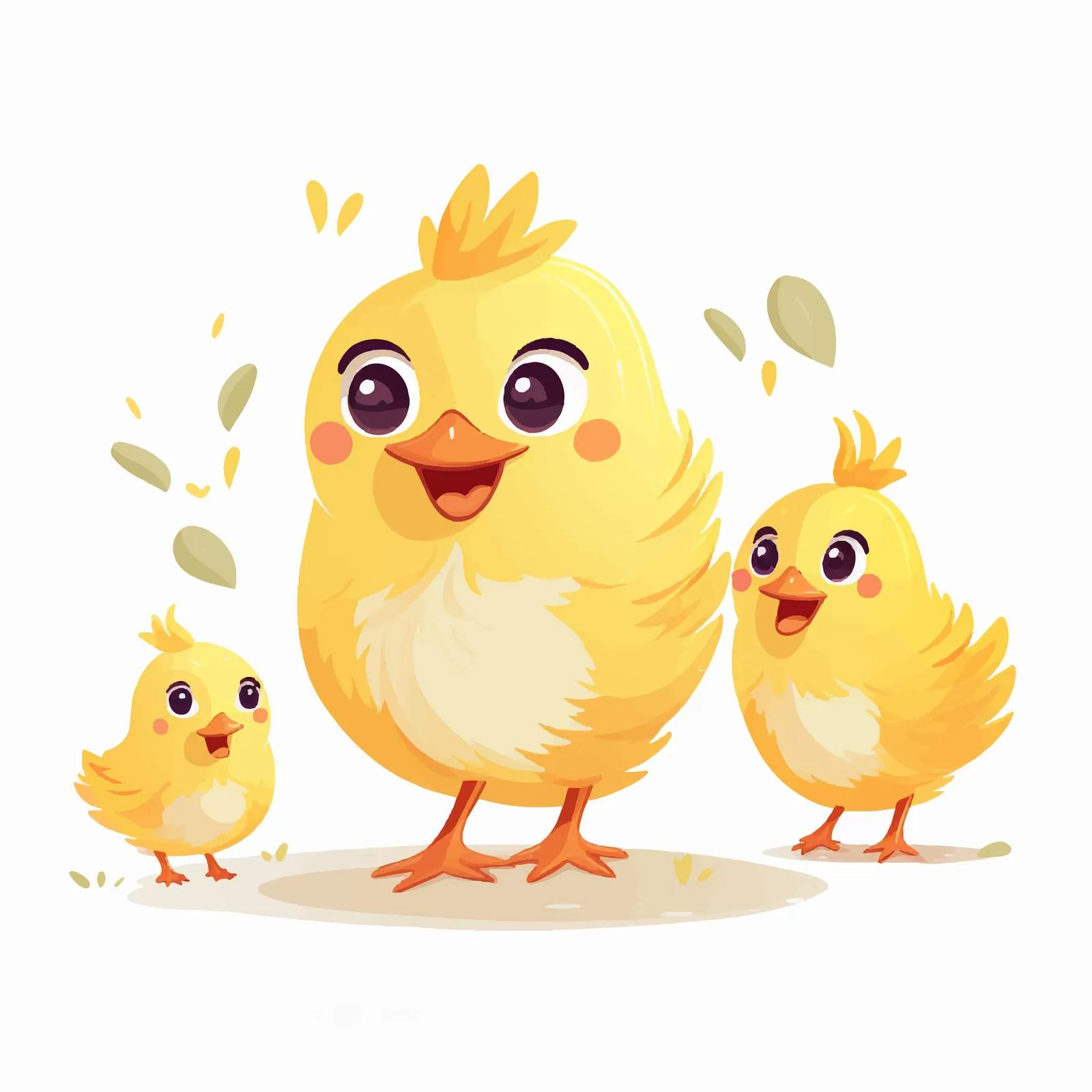 Cute Hen and Baby Chickens Walking Together — free download from Dotvec