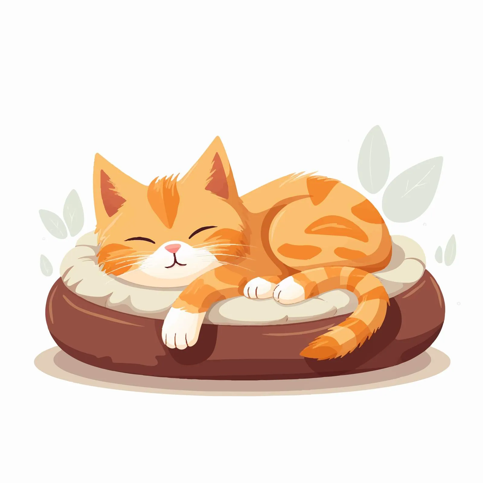 Adorable Kitten Relaxing in Soft Cat Bed — free download from Dotvec