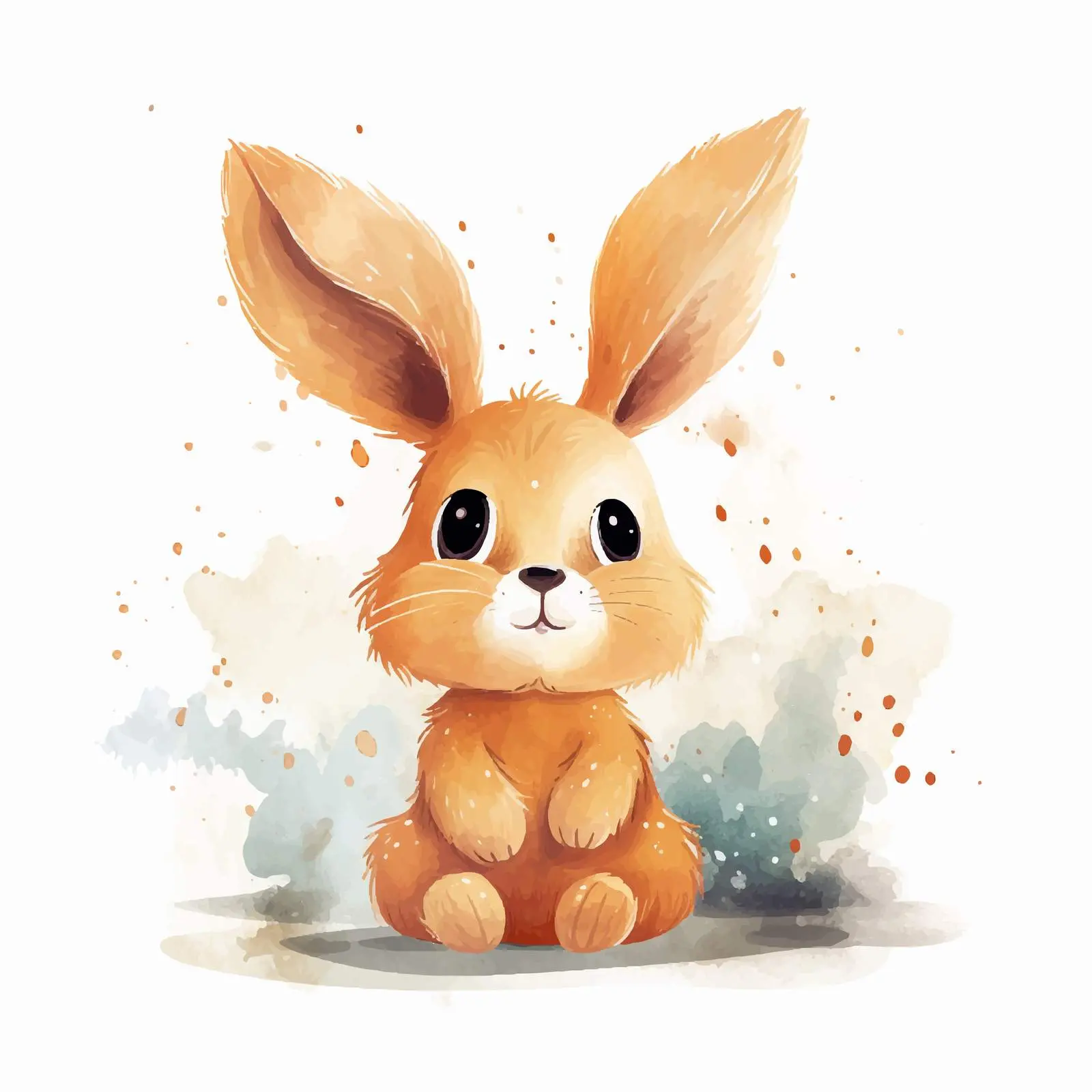 Warm Color Bunny Illustration on Canvas — free download from Dotvec