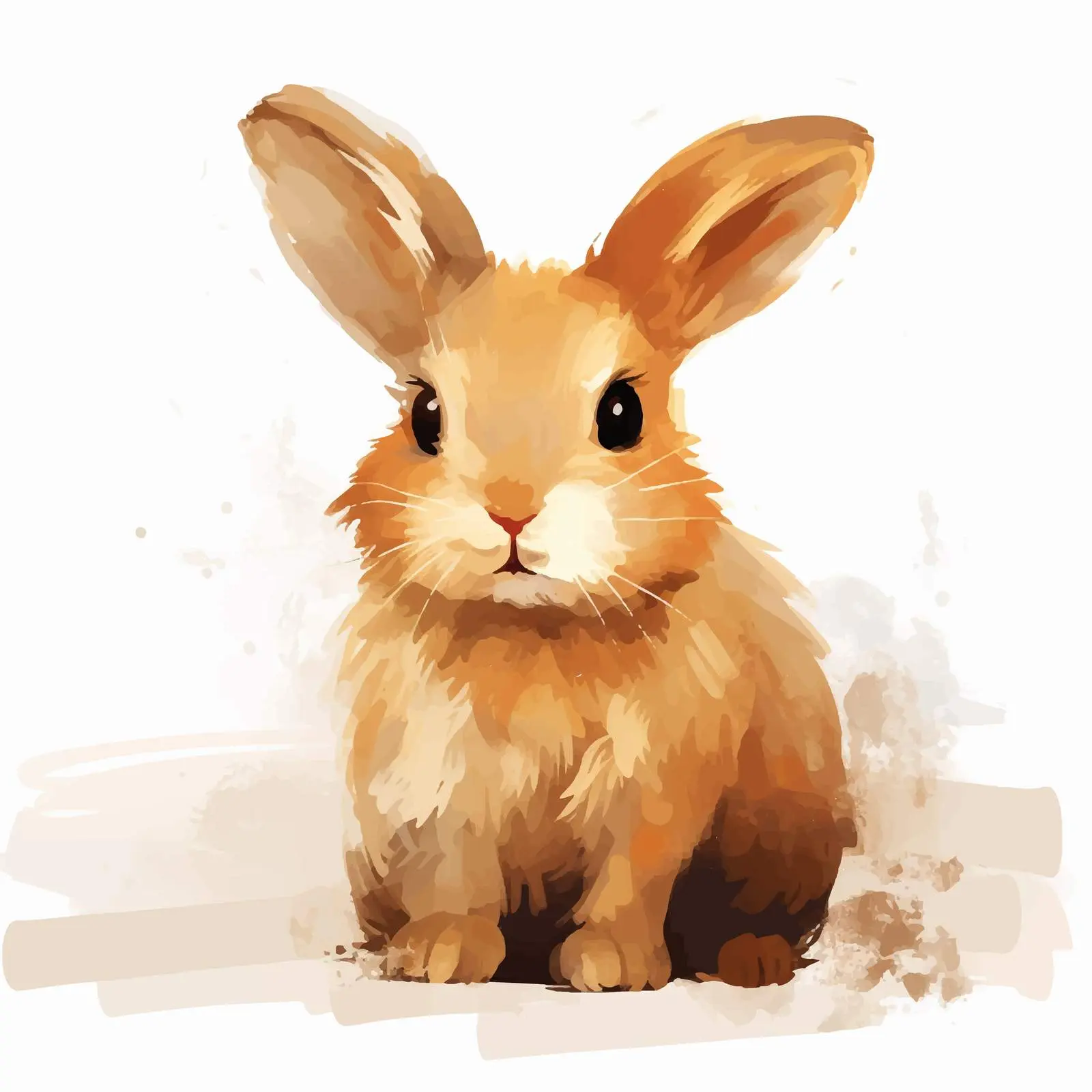 Warm Colored Graphic Bunny Illustration — free download from Dotvec