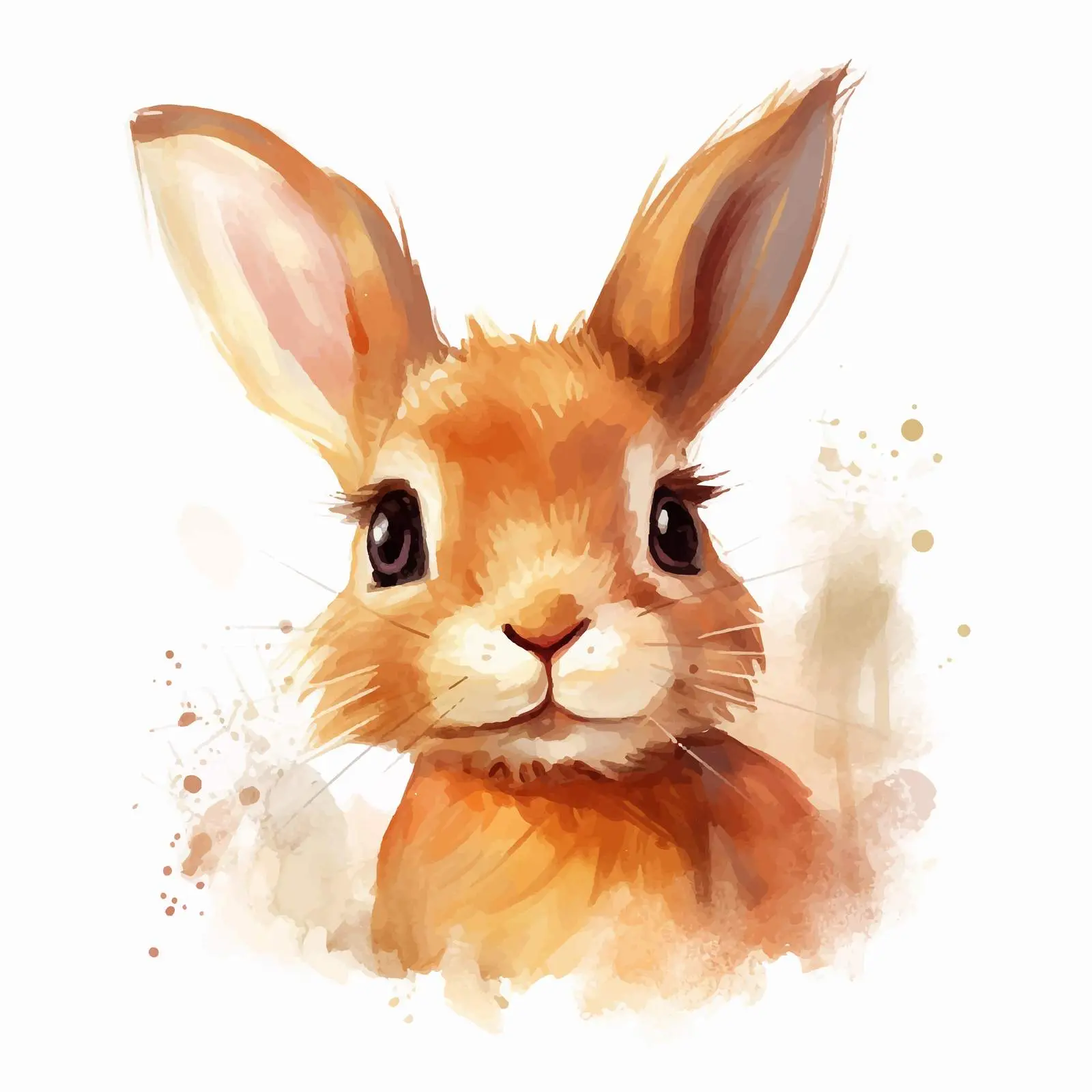 Warm Colored Bunny Illustration on Canvas — free download from Dotvec