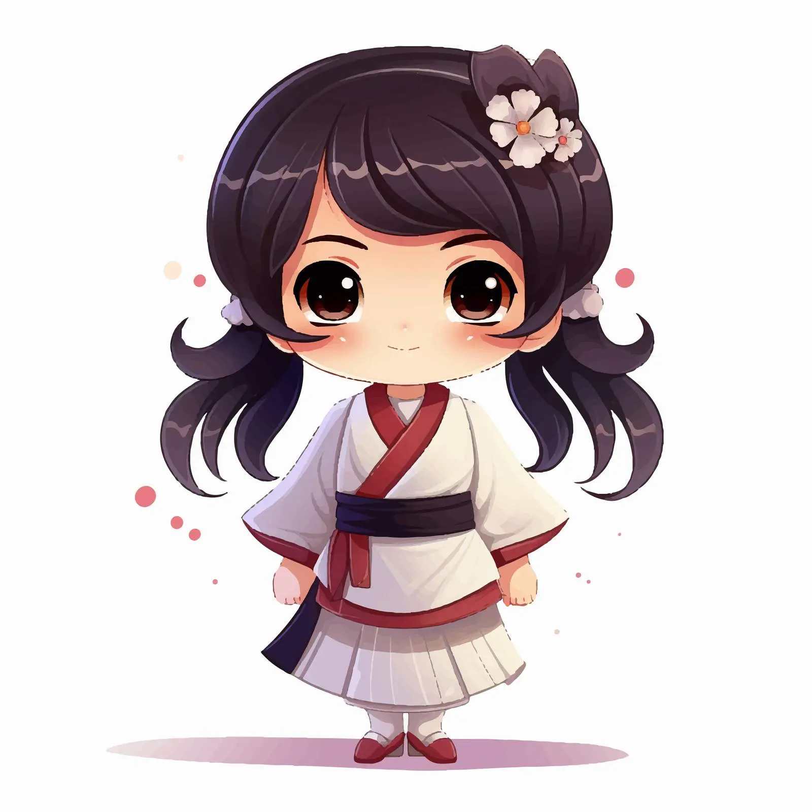 Cute Japanese Girl Cartoon Vector Illustration — free download from Dotvec