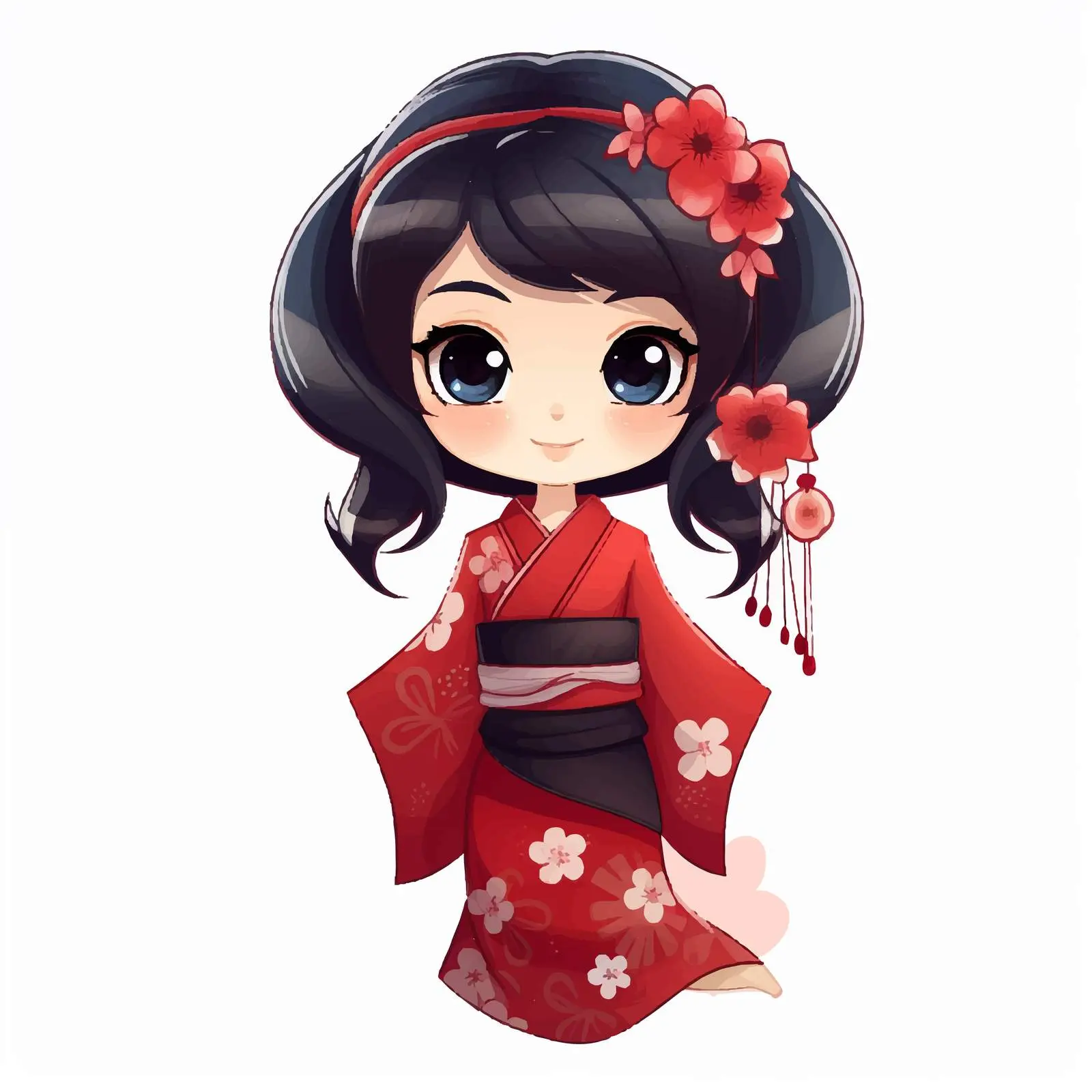 Cute Japanese Girl Vector Illustration — free download from Dotvec